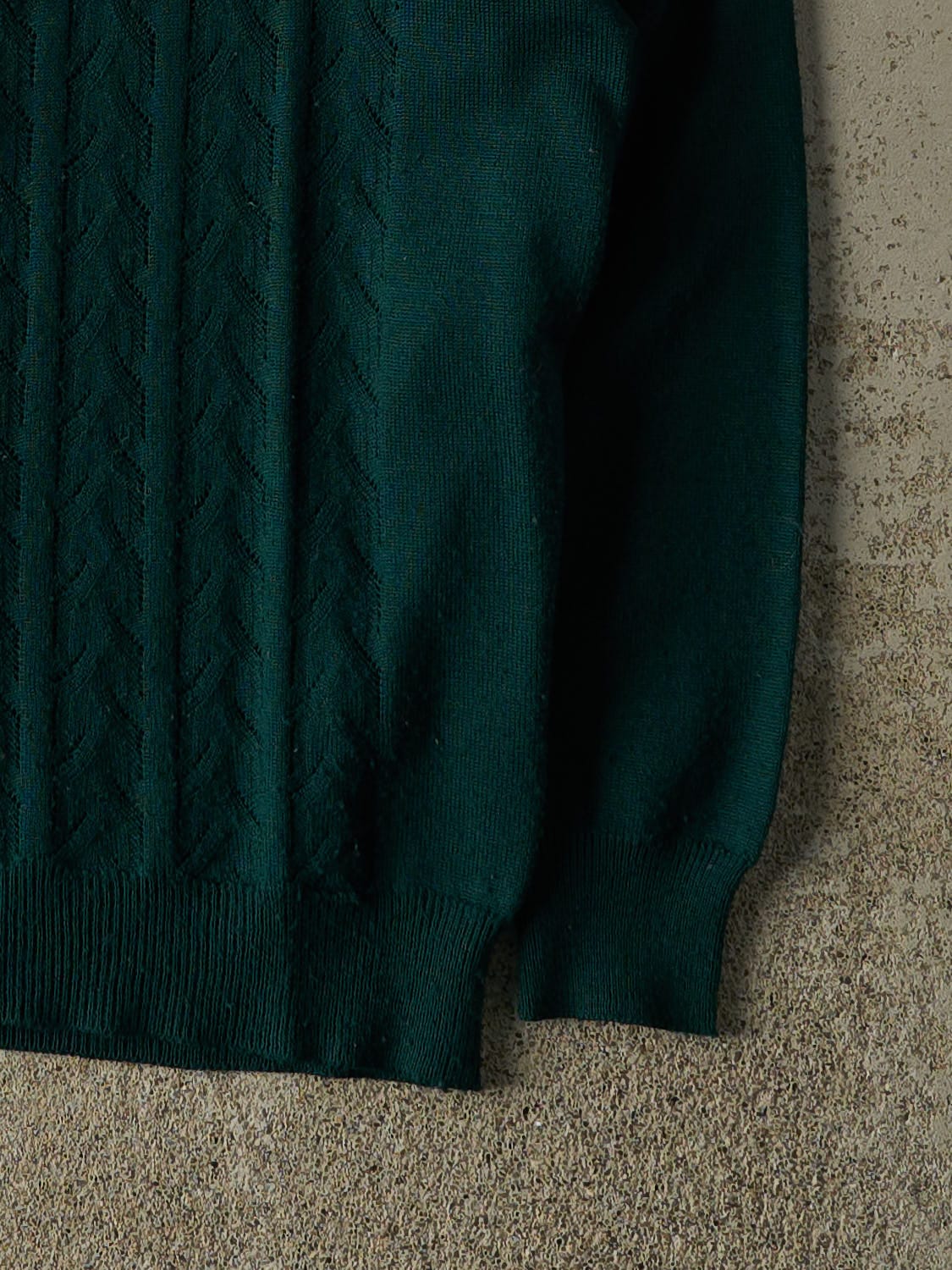 Vintage 70s Forest Green Knit Cardigan (XS/S)