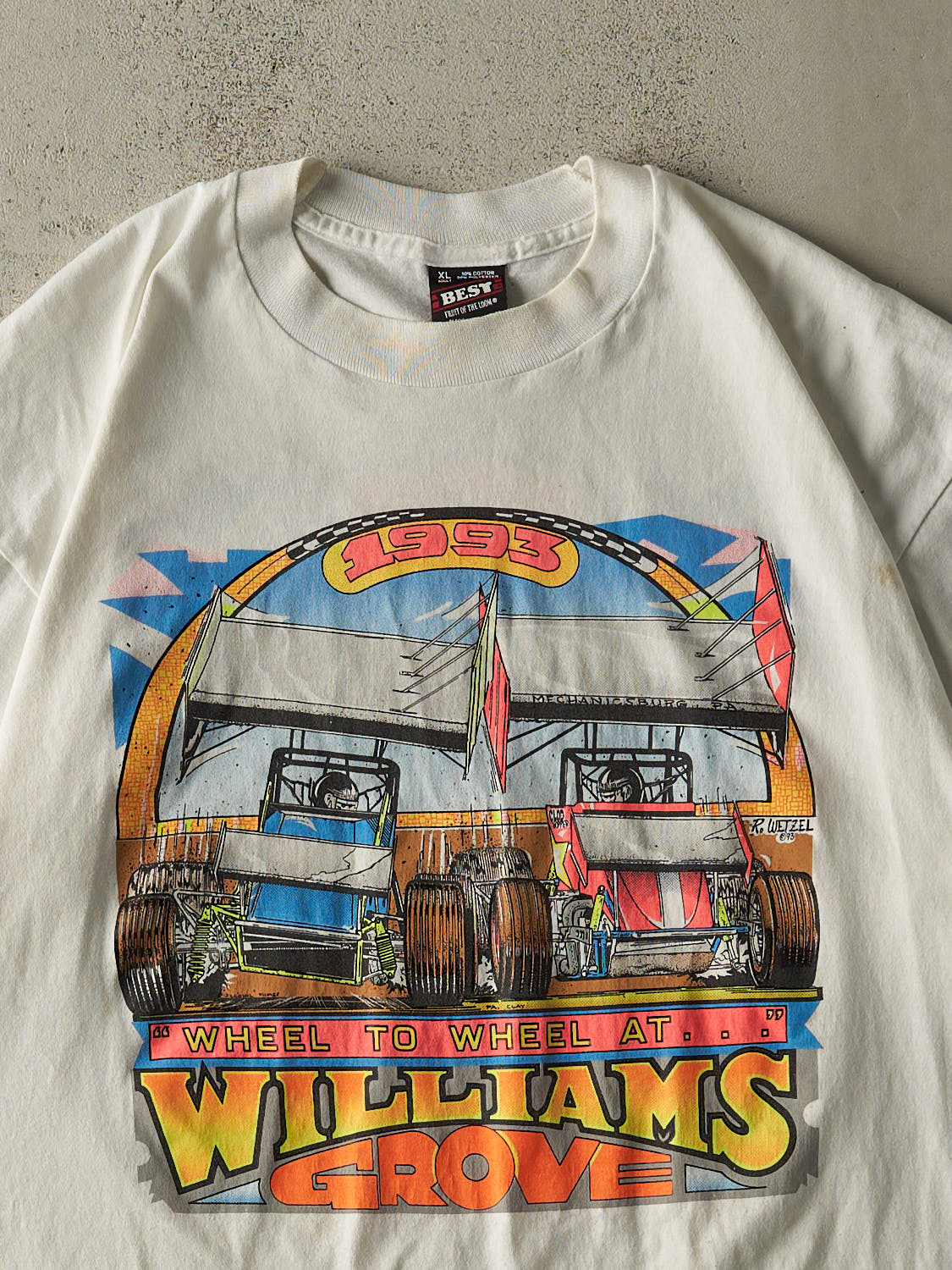 Vintage 93' White Williams Grove Single Stitch Racing Tee (L/XL)
