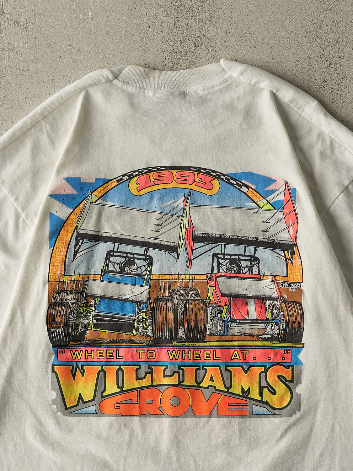 Vintage 93' White Williams Grove Single Stitch Racing Tee (L/XL)