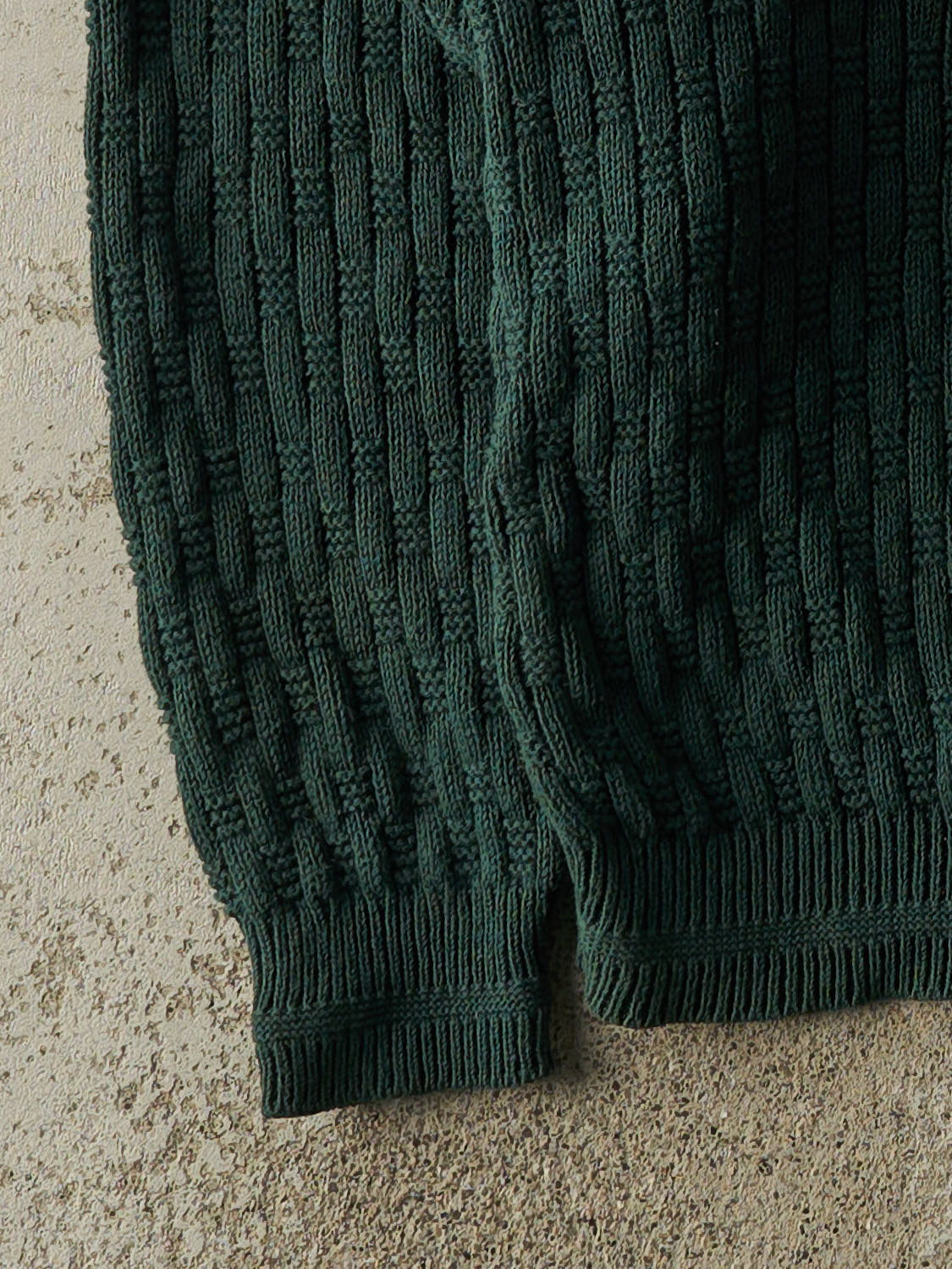 Vintage 90s Green Textured Knit (L/XL)