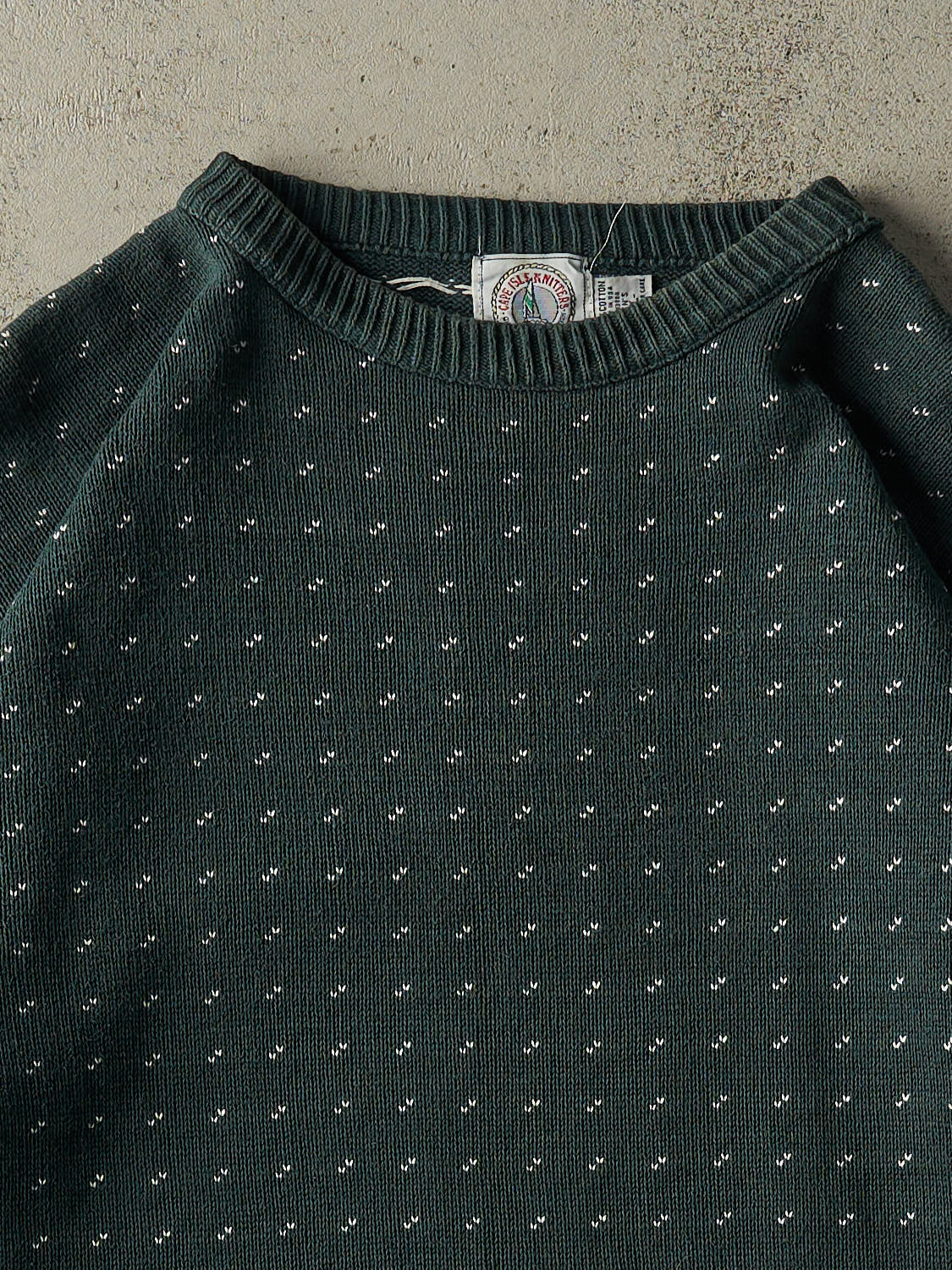 Vintage 80s Green Patterned Knit (L/XL)