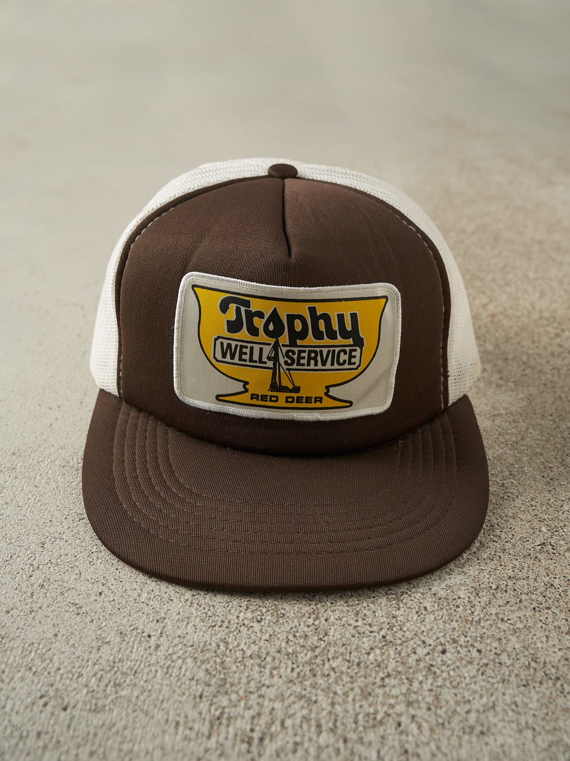 Vintage 80s Brown & White Trophy Foam Trucker (O/S)