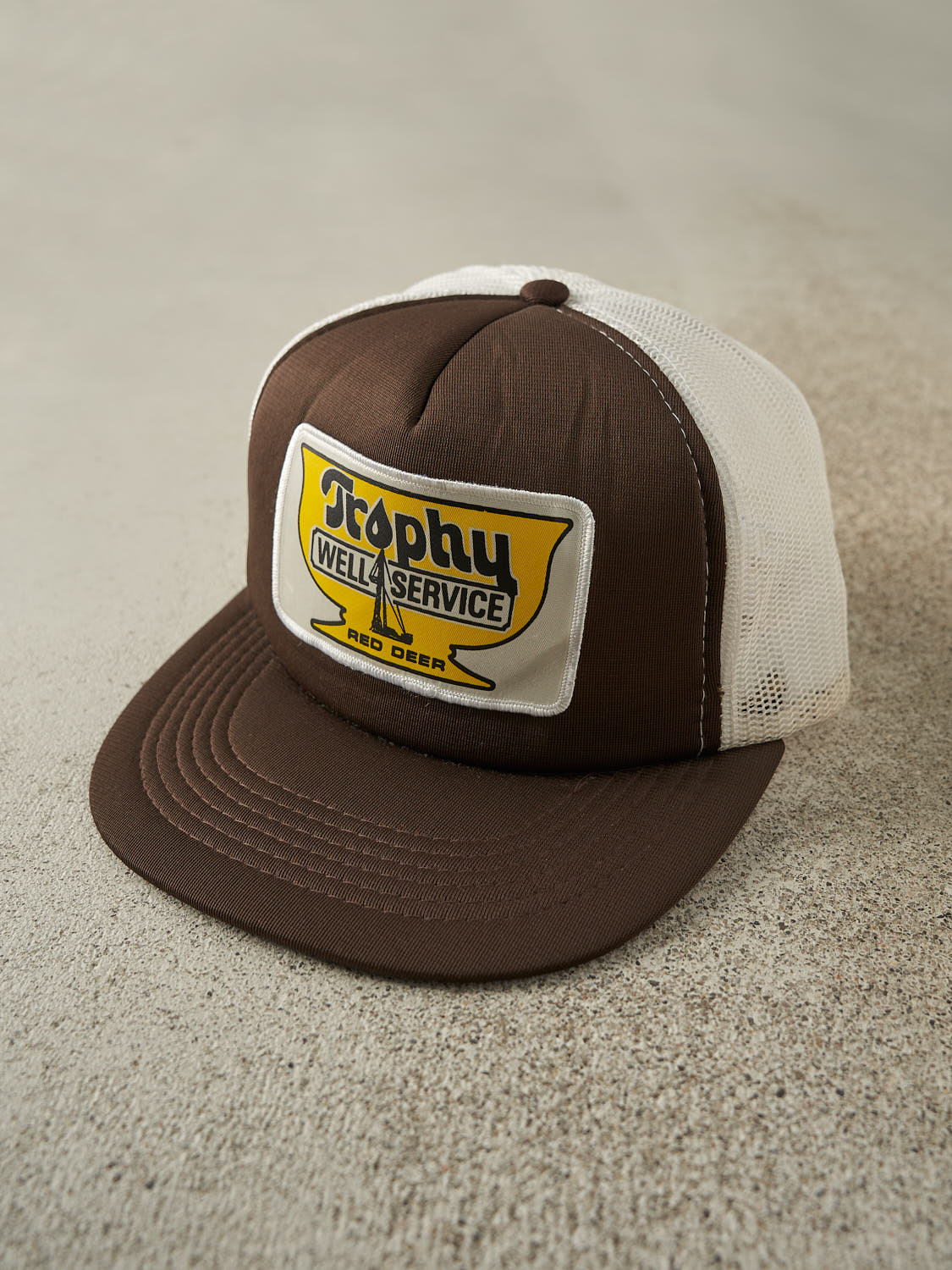 Vintage 80s Brown & White Trophy Foam Trucker (O/S)