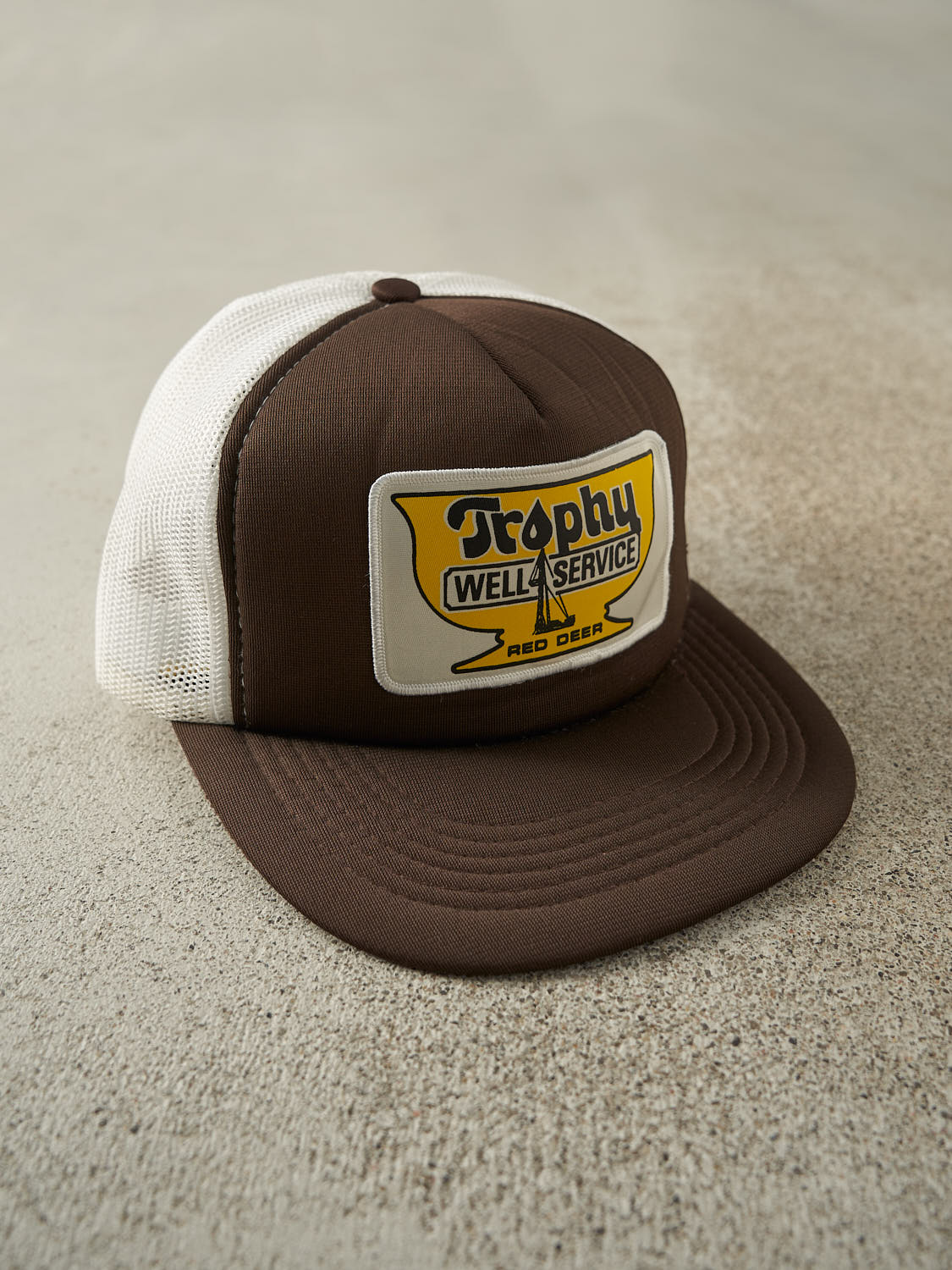 Vintage 80s Brown & White Trophy Foam Trucker (O/S)