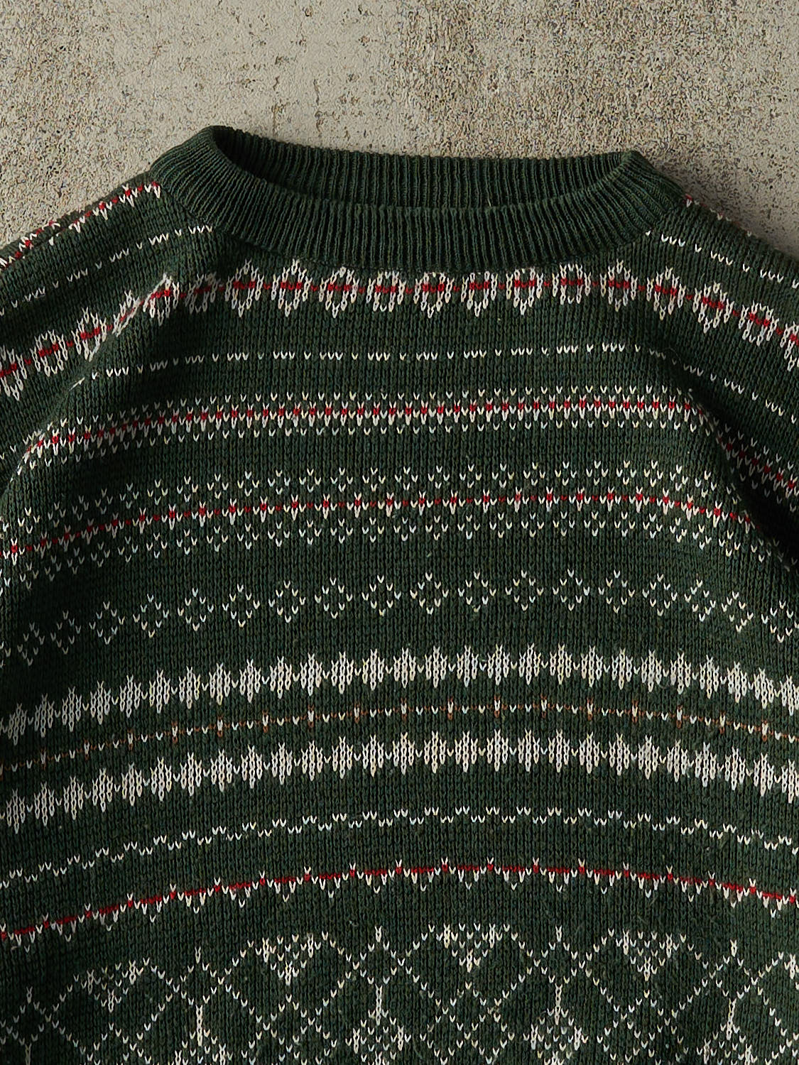 Vintage 90s Green Patterned Knit (S)