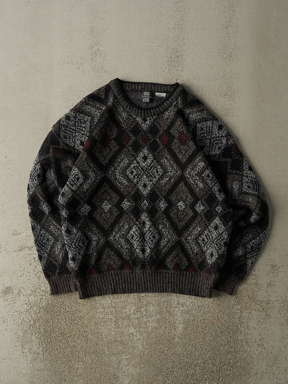 Vintage 90s Black Patterned Knit (L)