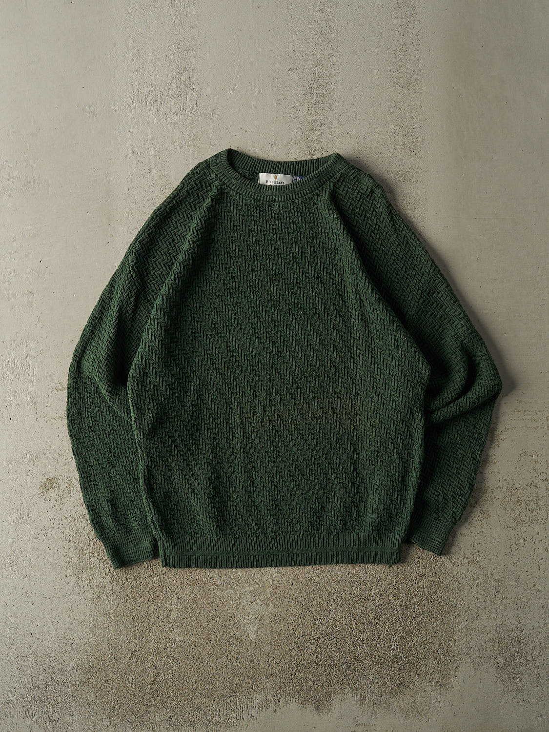 Vintage 90s Green Textured Knit Pullover (XL/XXL)