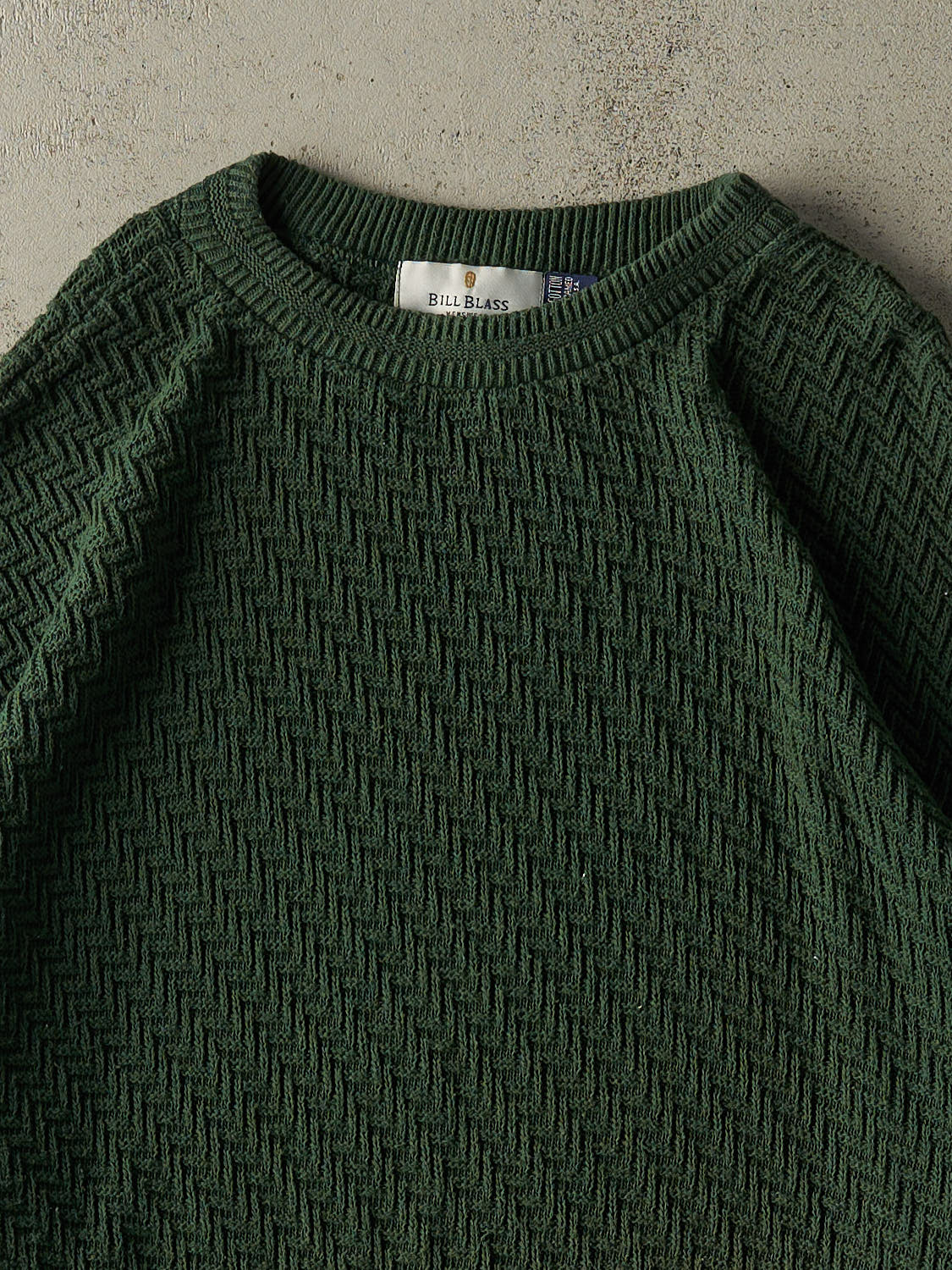 Vintage 90s Green Textured Knit Pullover (XL/XXL)