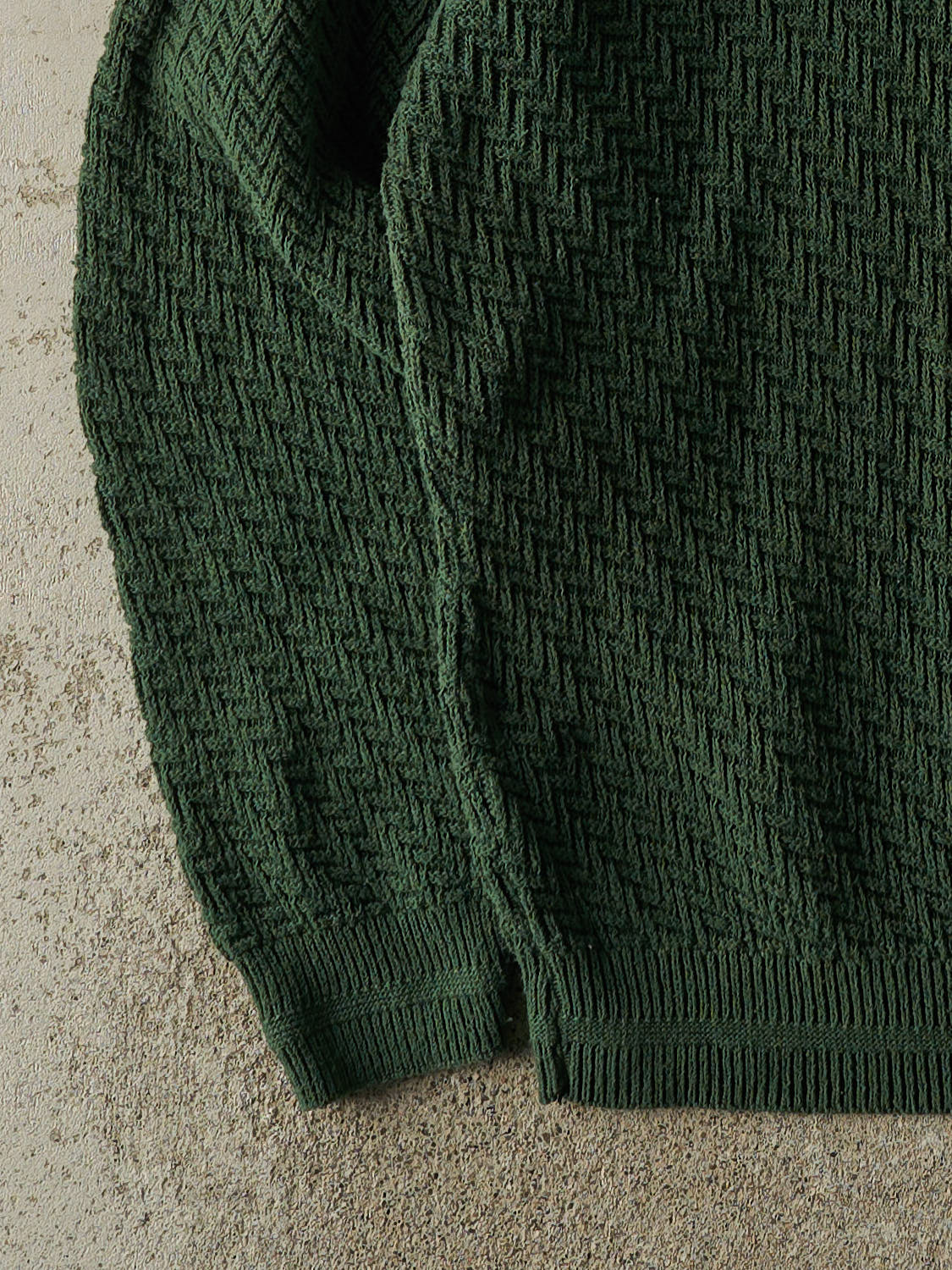 Vintage 90s Green Textured Knit Pullover (XL/XXL)