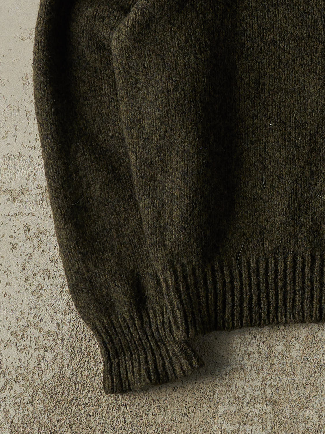 Vintage 80s Green Quarter Button Knit Pullover (S)