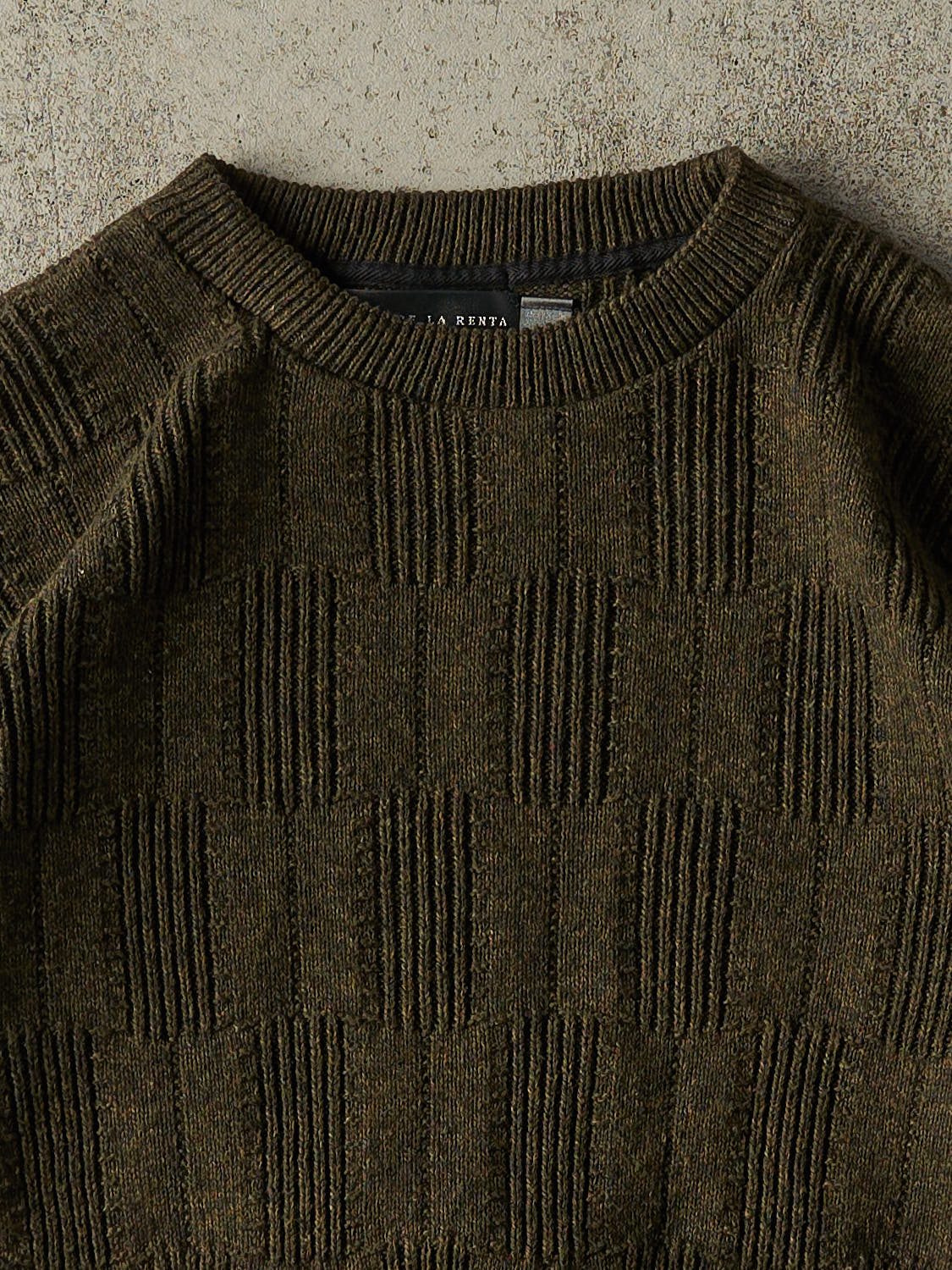 Vintage 90s Green Textured Patterned Knit (M/L)