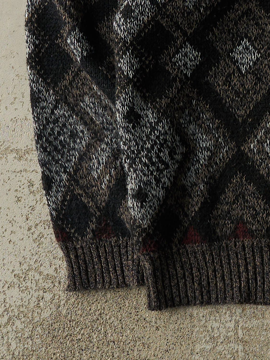 Vintage 90s Black Patterned Knit (L)
