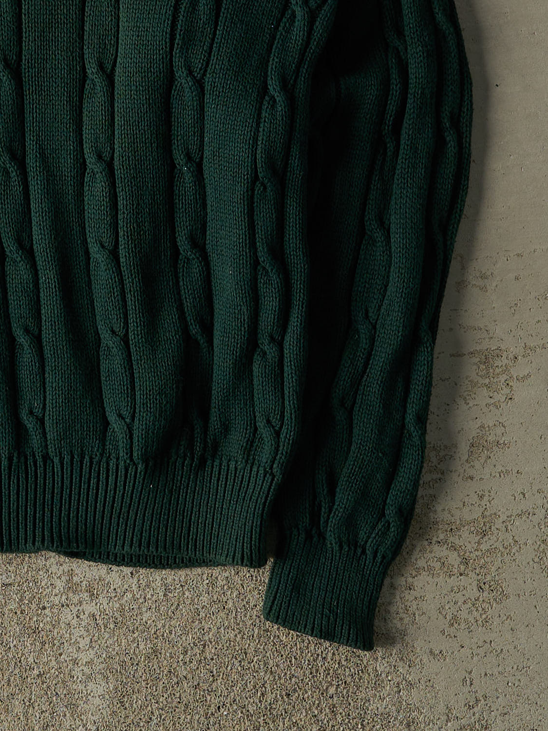 Vintage 90s Green Izod Embroidered Cable Knit (XXL)