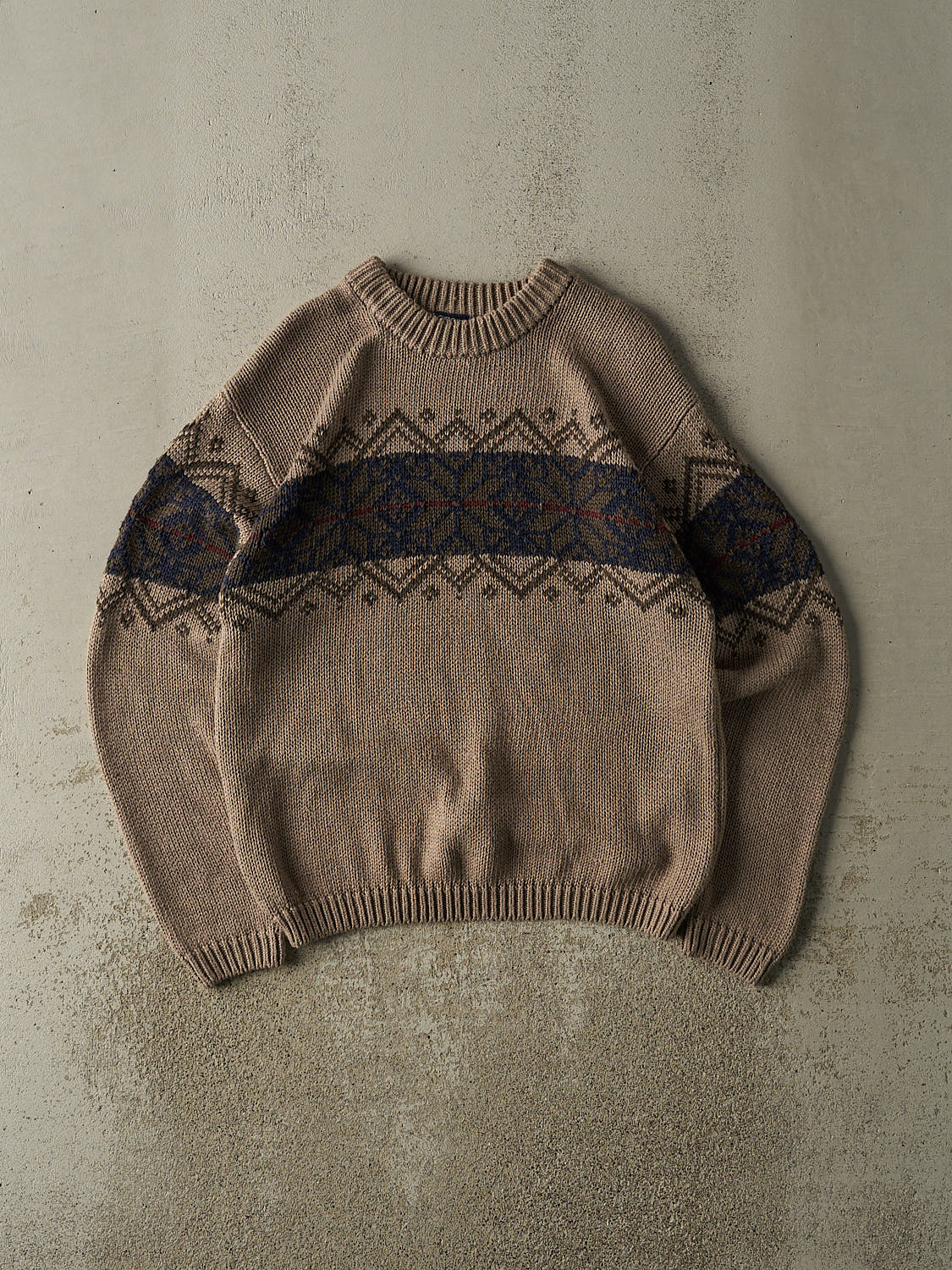 Vintage 90s Beige Snowflake Patterned Knit (M/L)