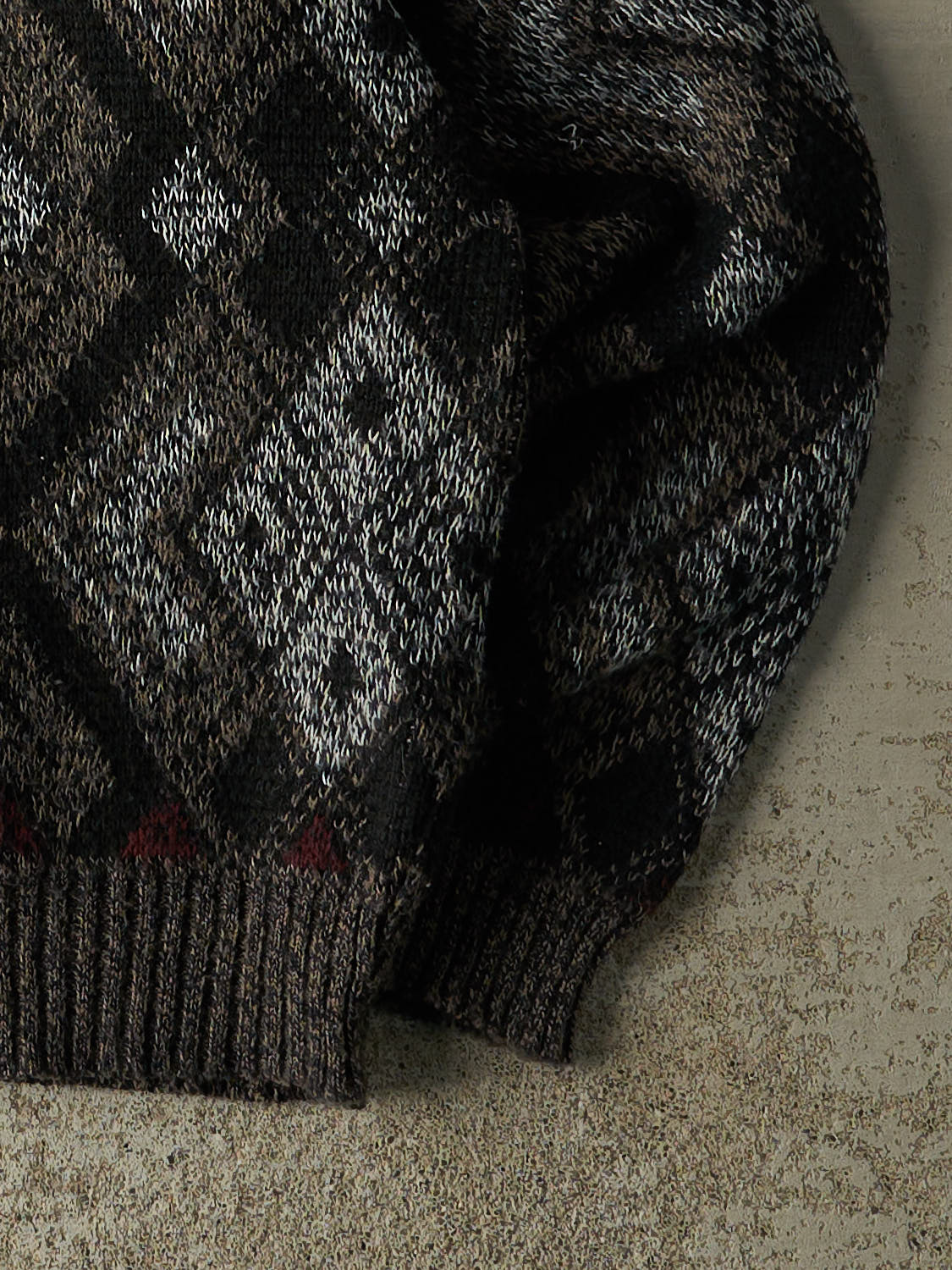 Vintage 90s Black Patterned Knit (L)