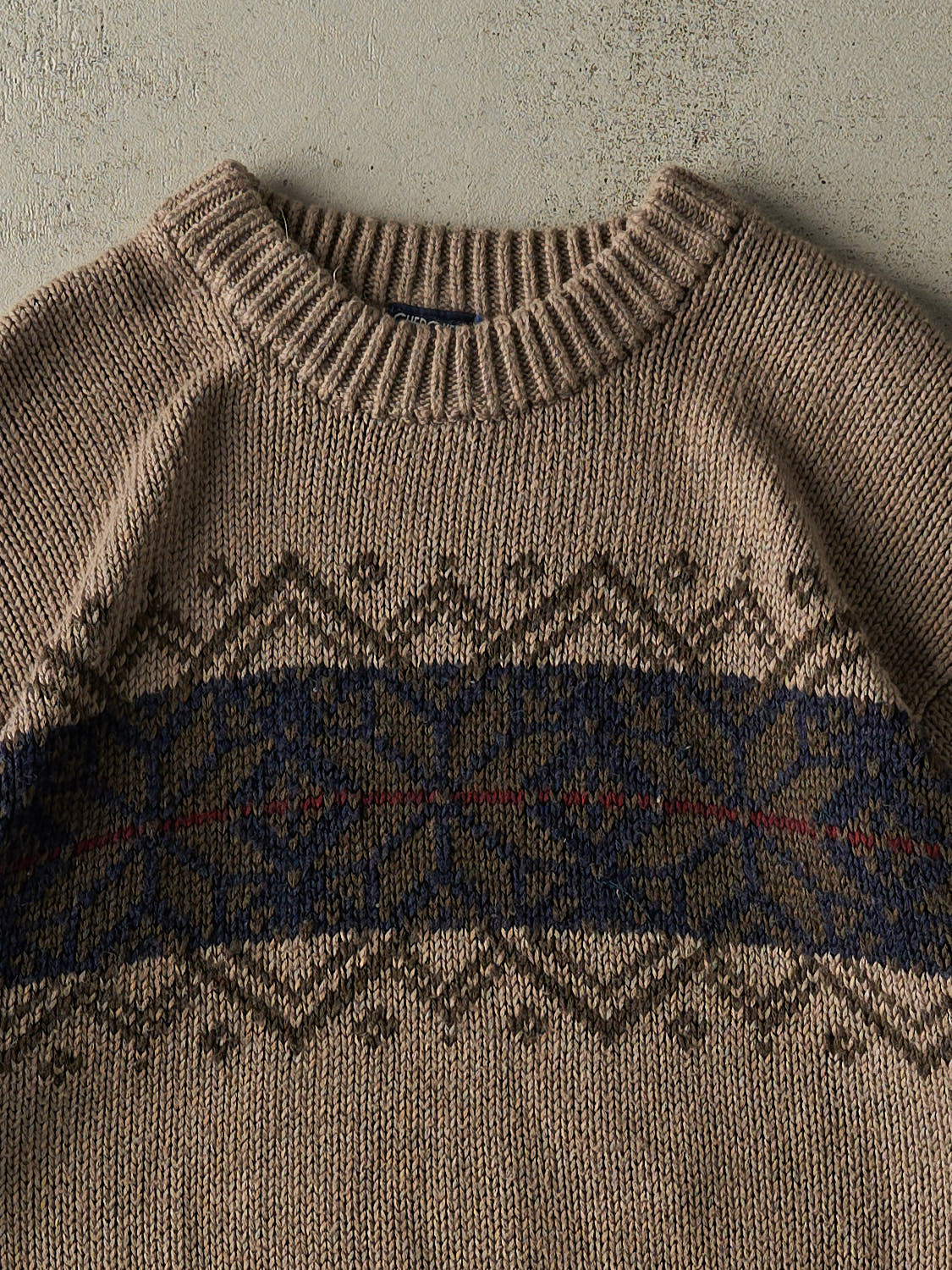 Vintage 90s Beige Snowflake Patterned Knit (M/L)