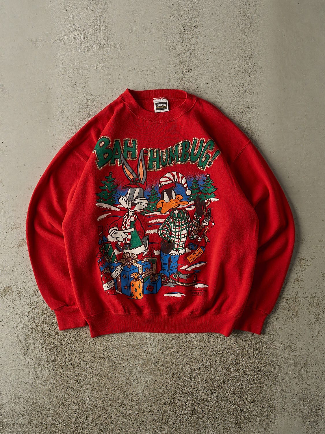Vintage 94' Red Looney Tunes "Bah Humbug" Crewneck (M/L)