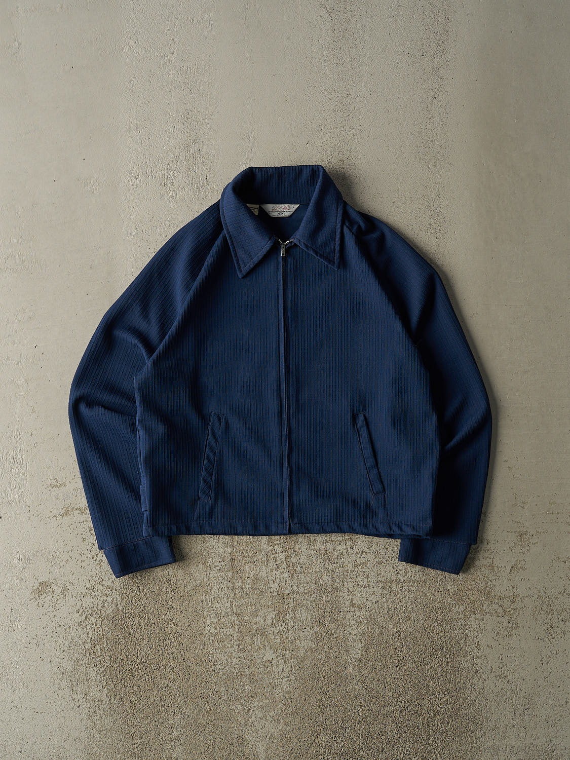 Vintage 70s Navy Blue Lightweight Zip Up Jacket (S/M)