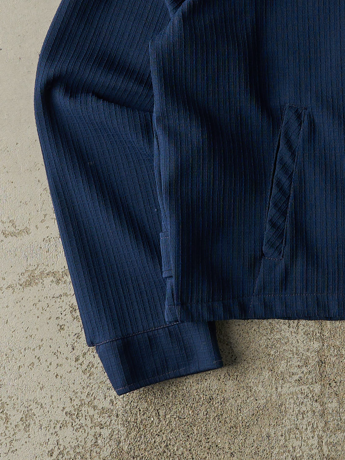 Vintage 70s Navy Blue Lightweight Zip Up Jacket (S/M)