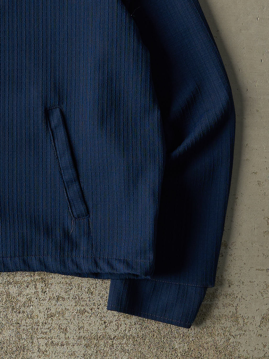 Vintage 70s Navy Blue Lightweight Zip Up Jacket (S/M)