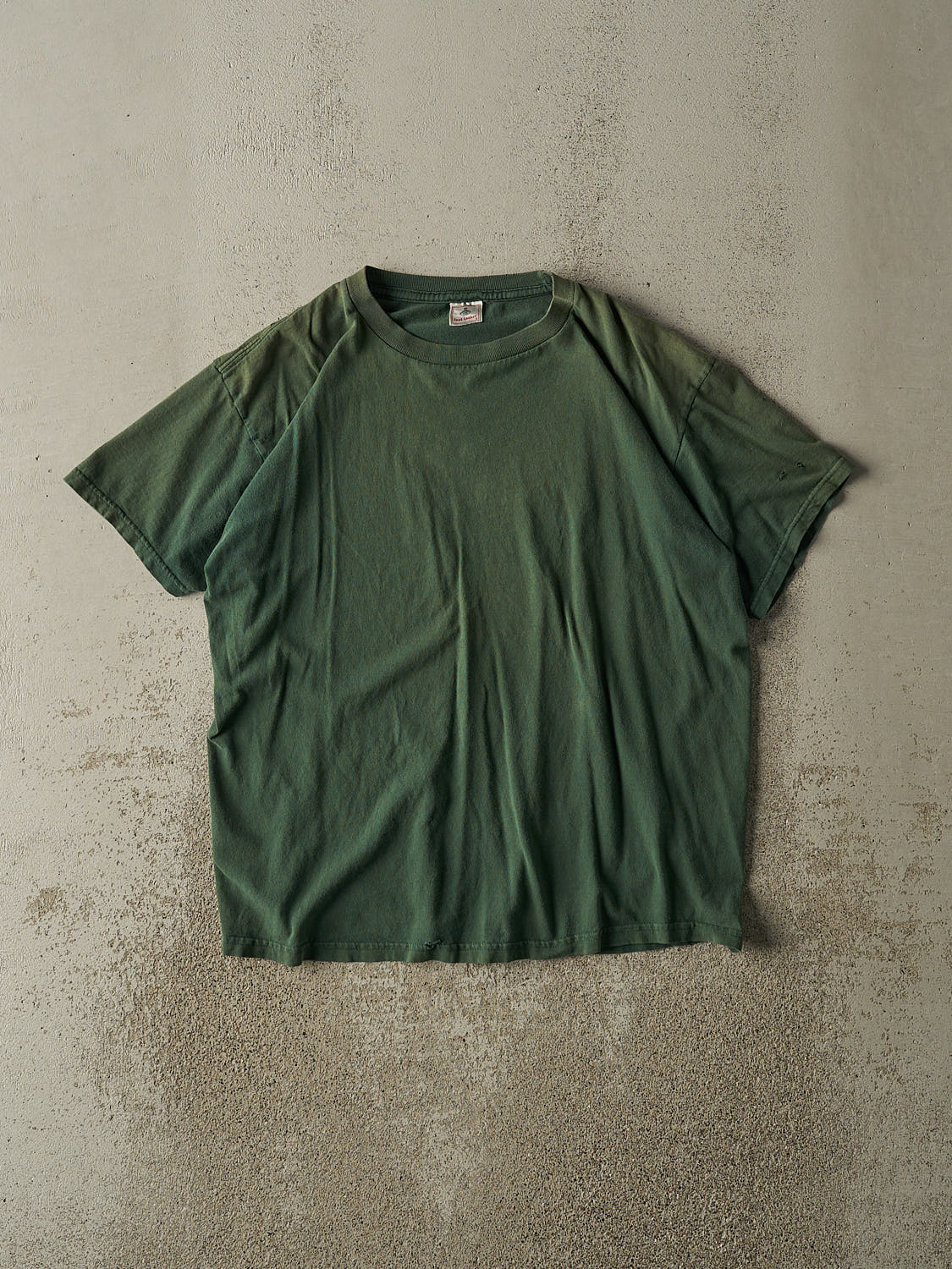 Vintage 90s Sun Faded Green Blank Tee (M/L)