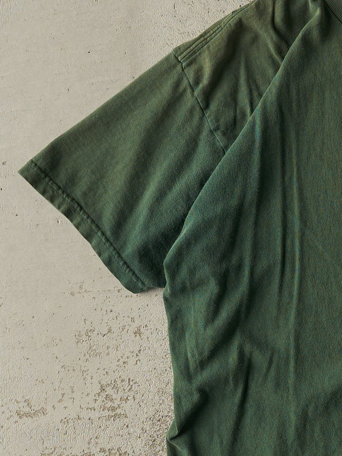 Vintage 90s Sun Faded Green Blank Tee (M/L)