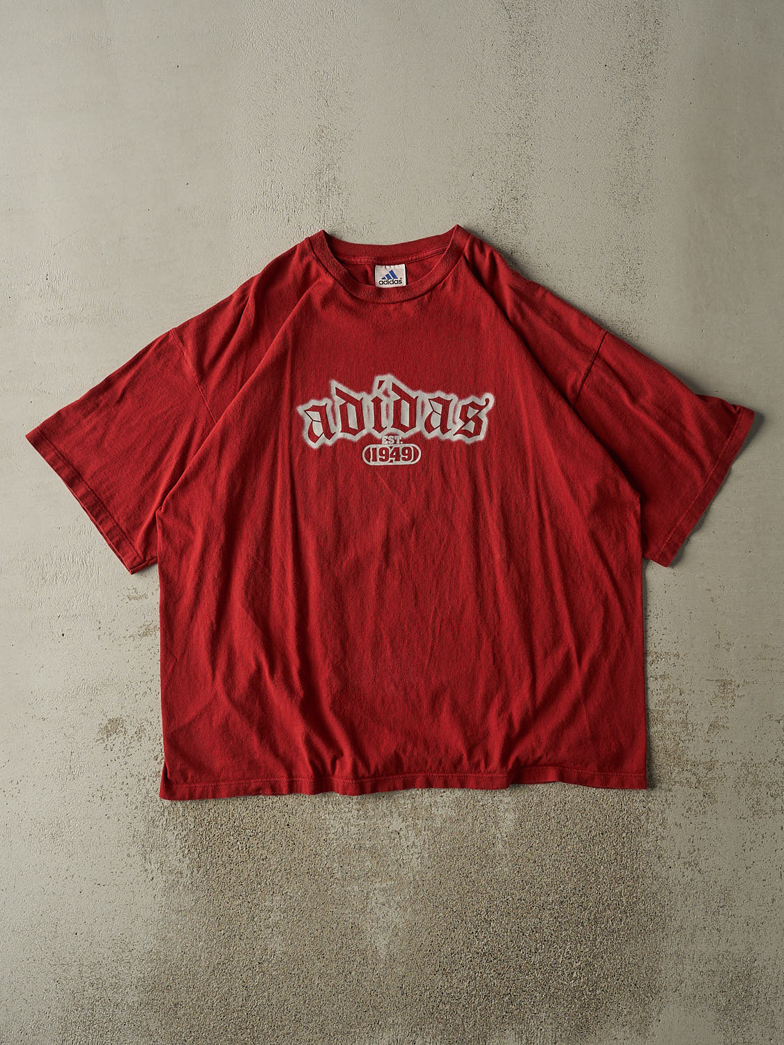 Vintage Y2K Sun Faded Red Adidas Logo Tee (XXL/XXXL)