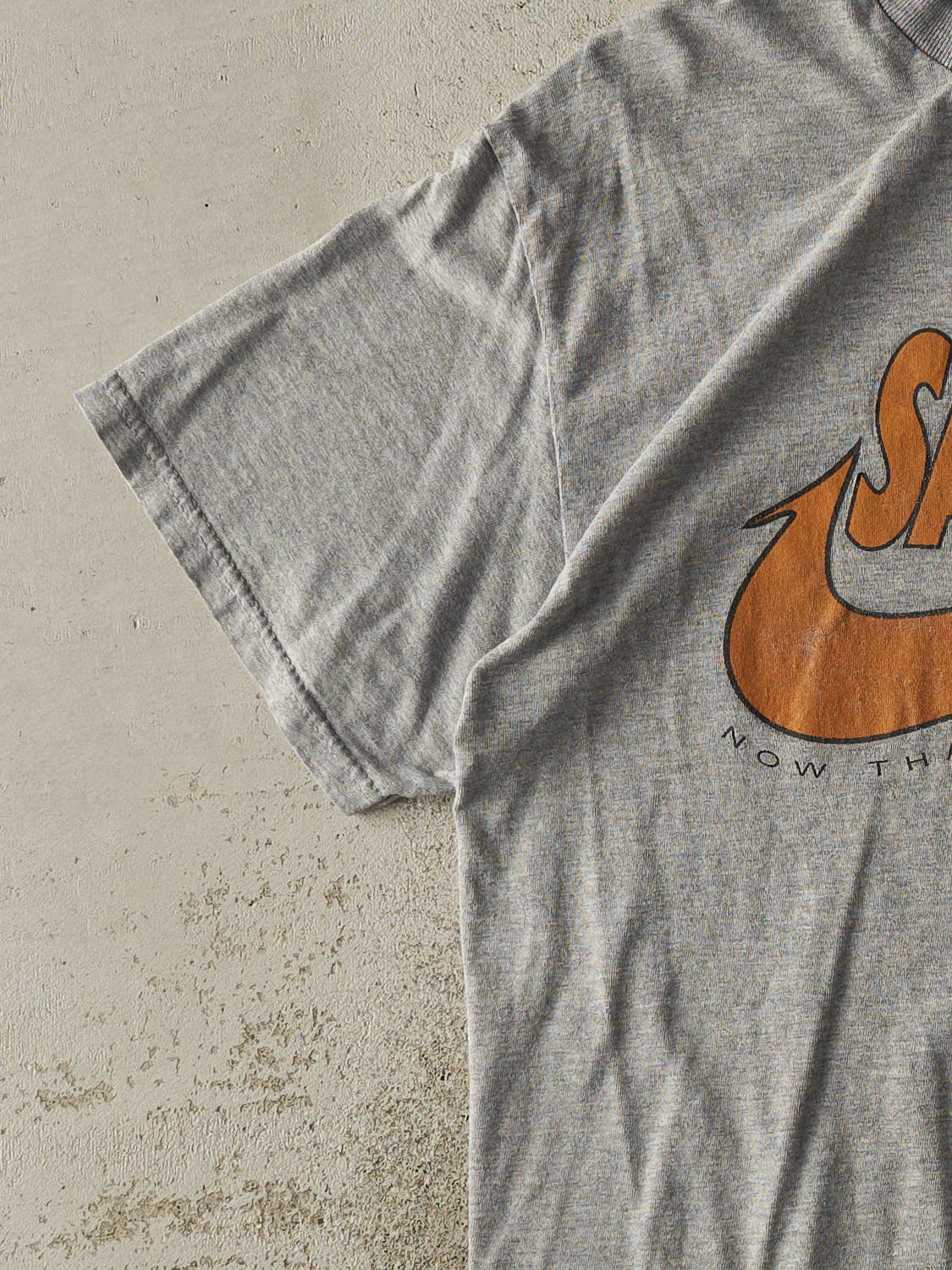 Vintage 90s Grey Fishing Salmon Slogan Tee (M/L)
