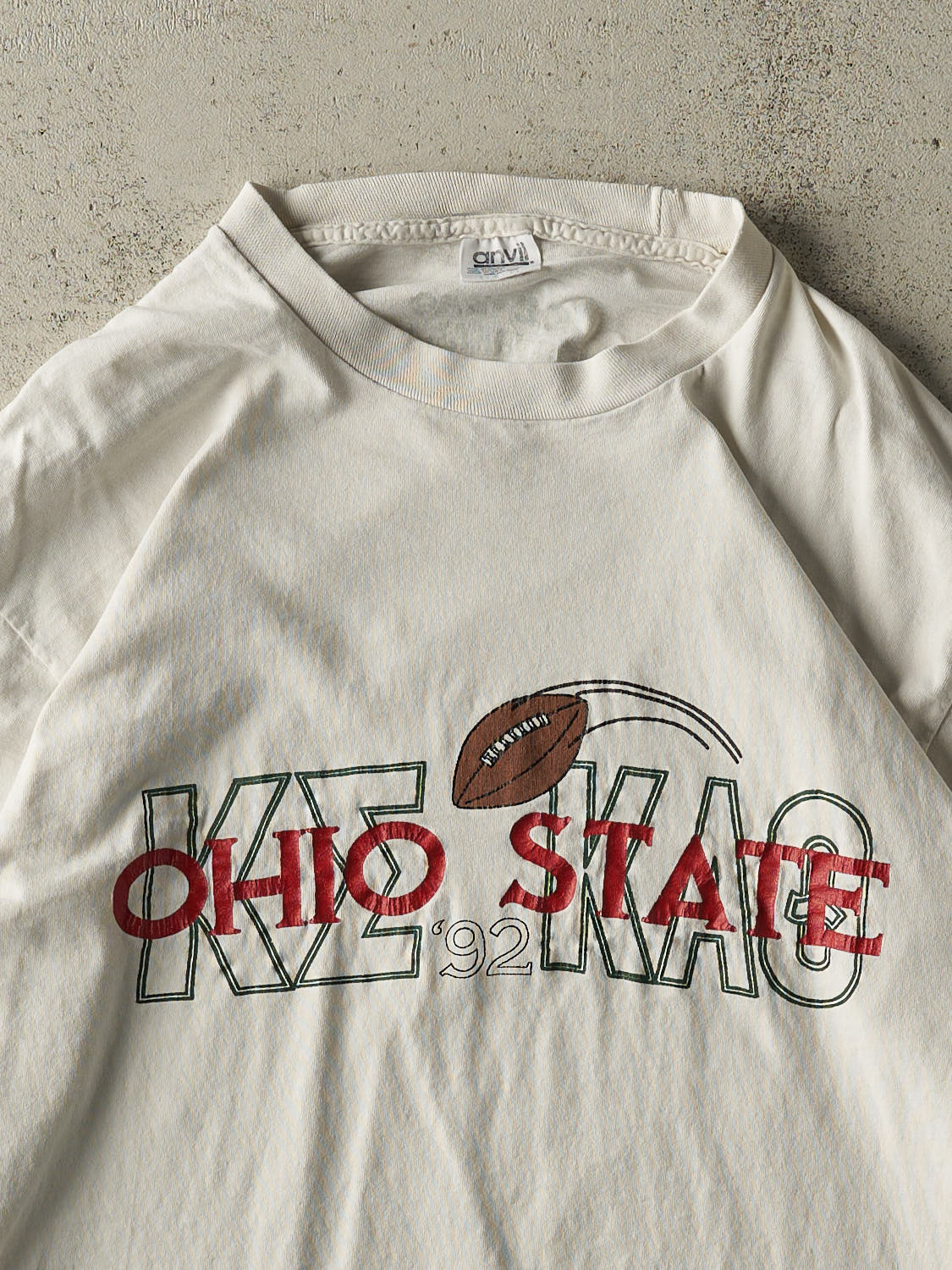 Vintage 92' White Ohio State Football Long Sleeve (L/XL)