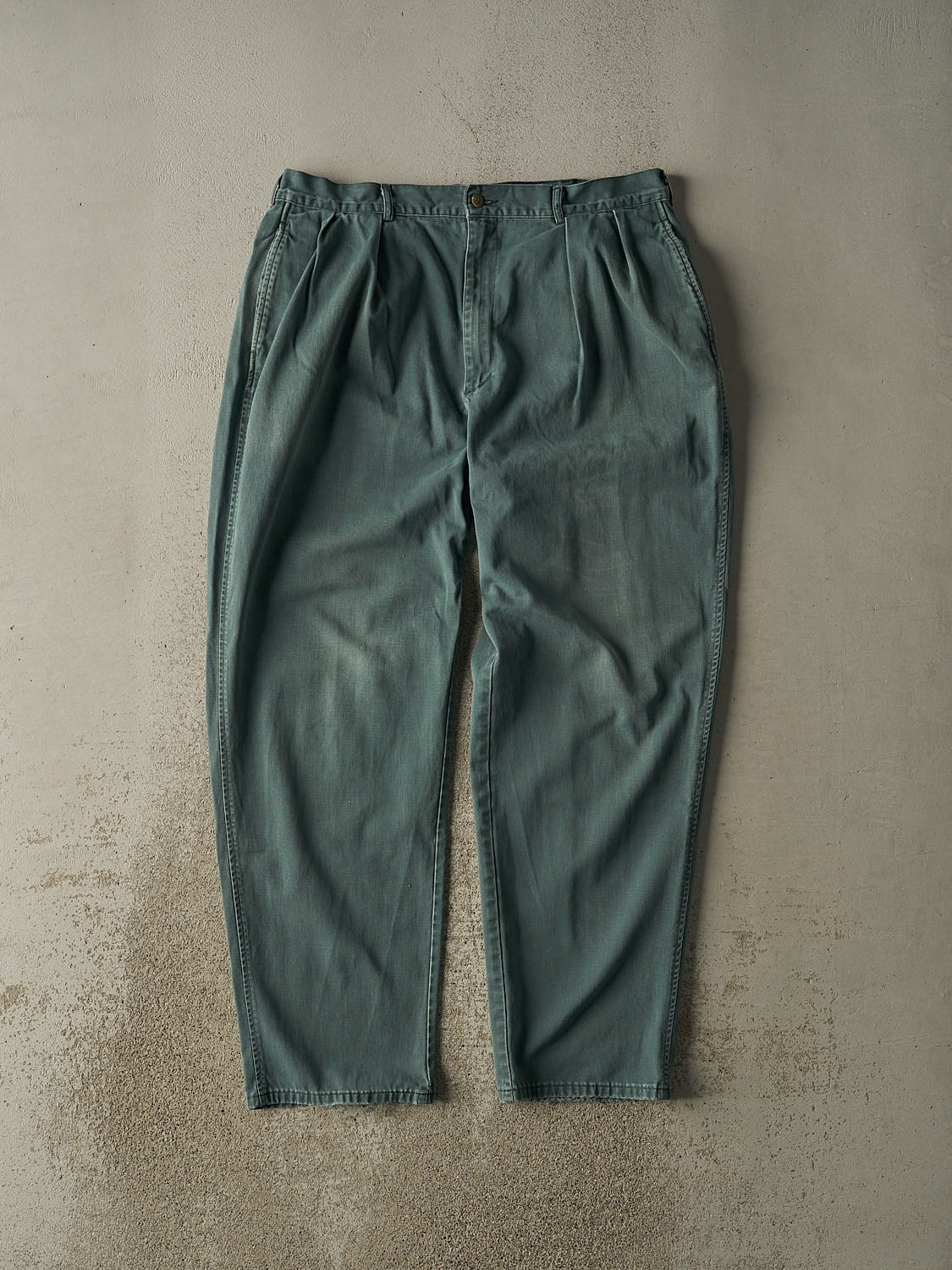Vintage 90s Washed Green Polo Pleated Pants (36x31.5)