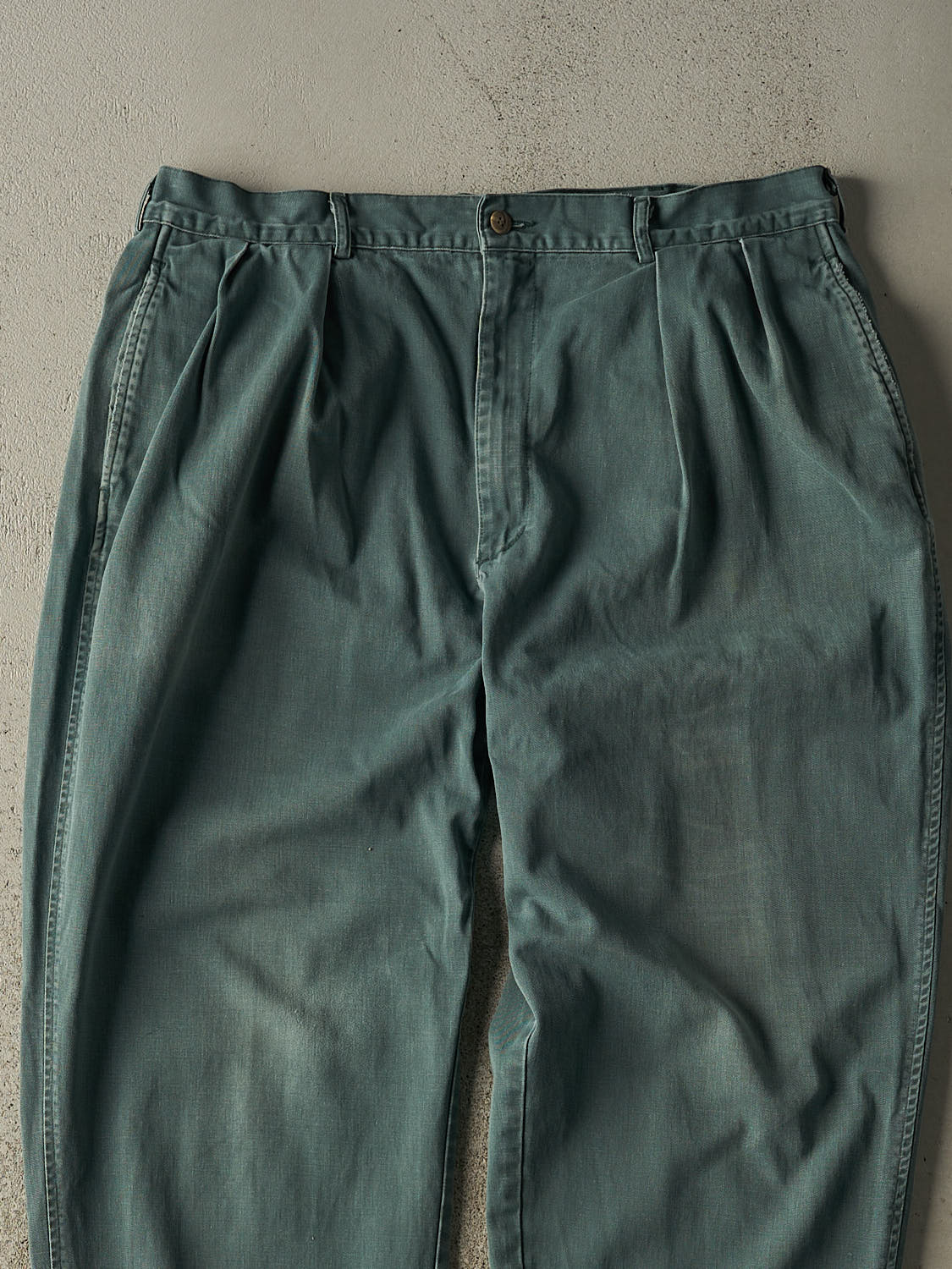 Vintage 90s Washed Green Polo Pleated Pants (36x31.5)