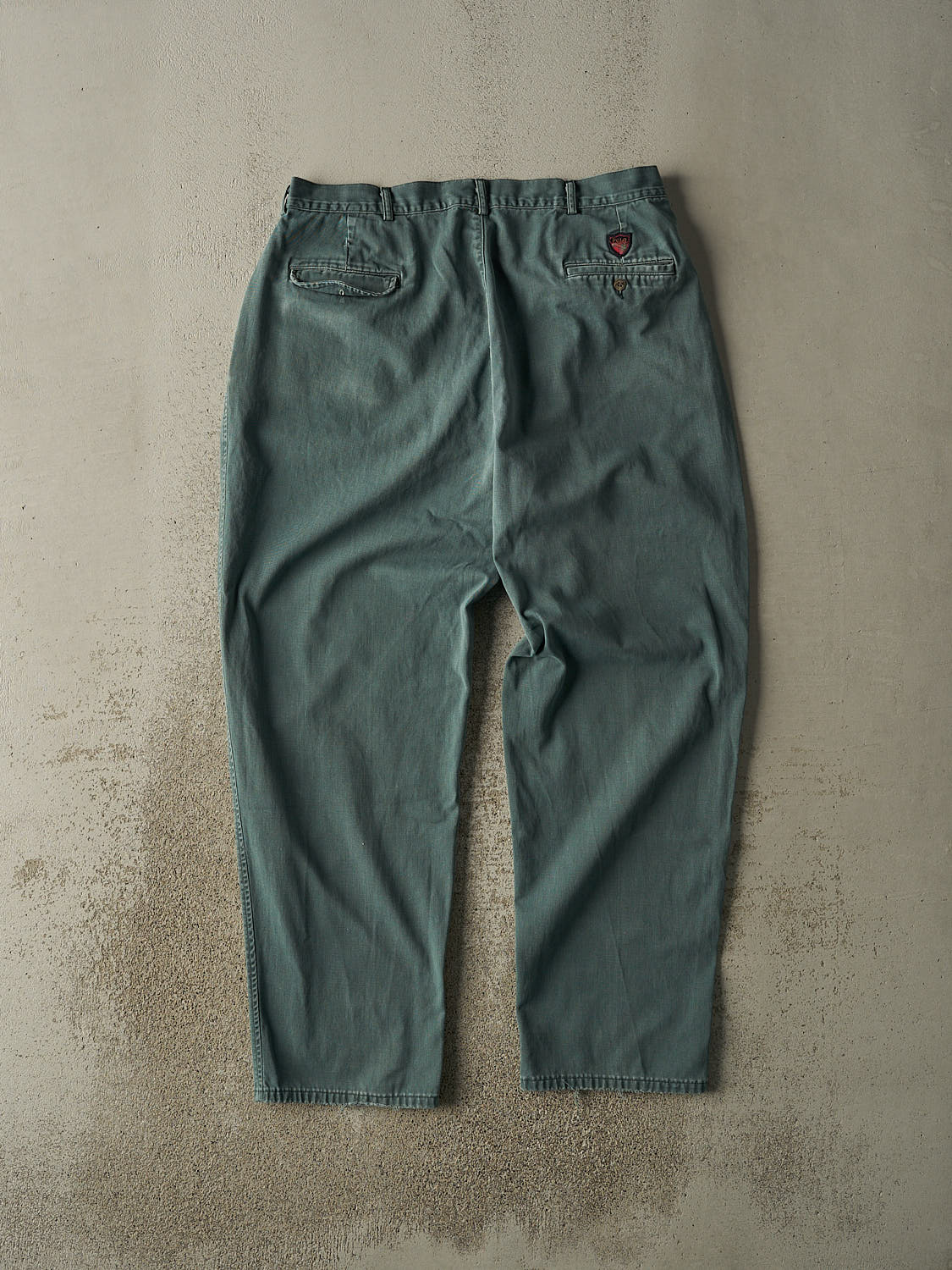 Vintage 90s Washed Green Polo Pleated Pants (36x31.5)
