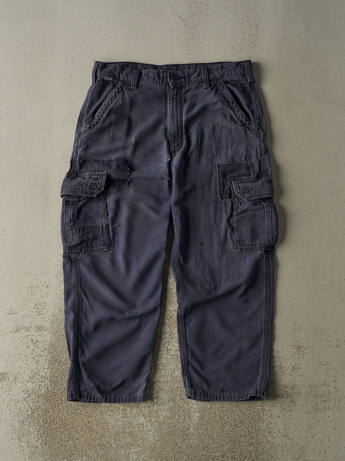 Vintage Y2K Navy Blue Carhartt Cargo Fire Resistant Pants (36x27)