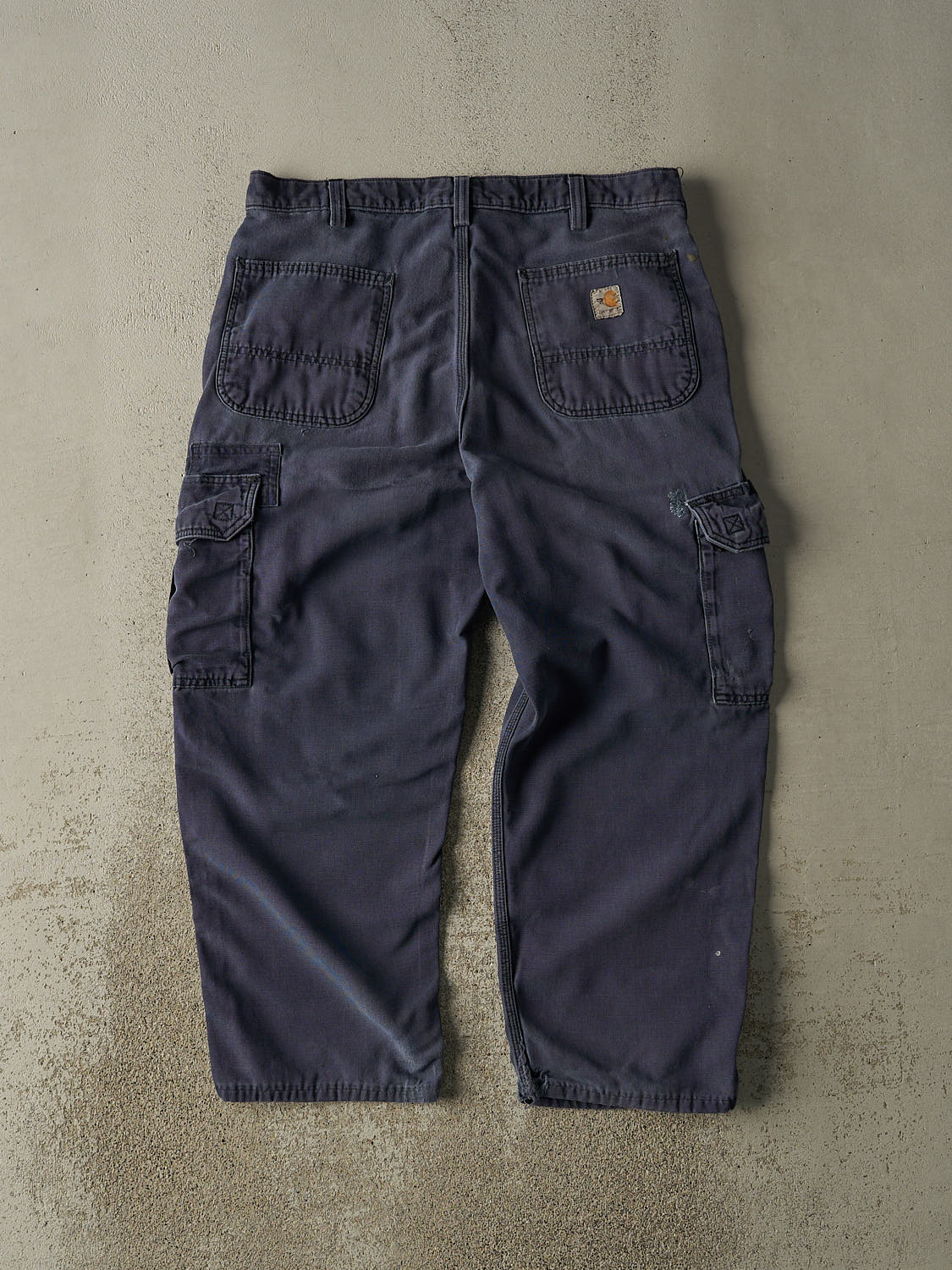 Vintage Y2K Navy Blue Carhartt Cargo Fire Resistant Pants (36x27)