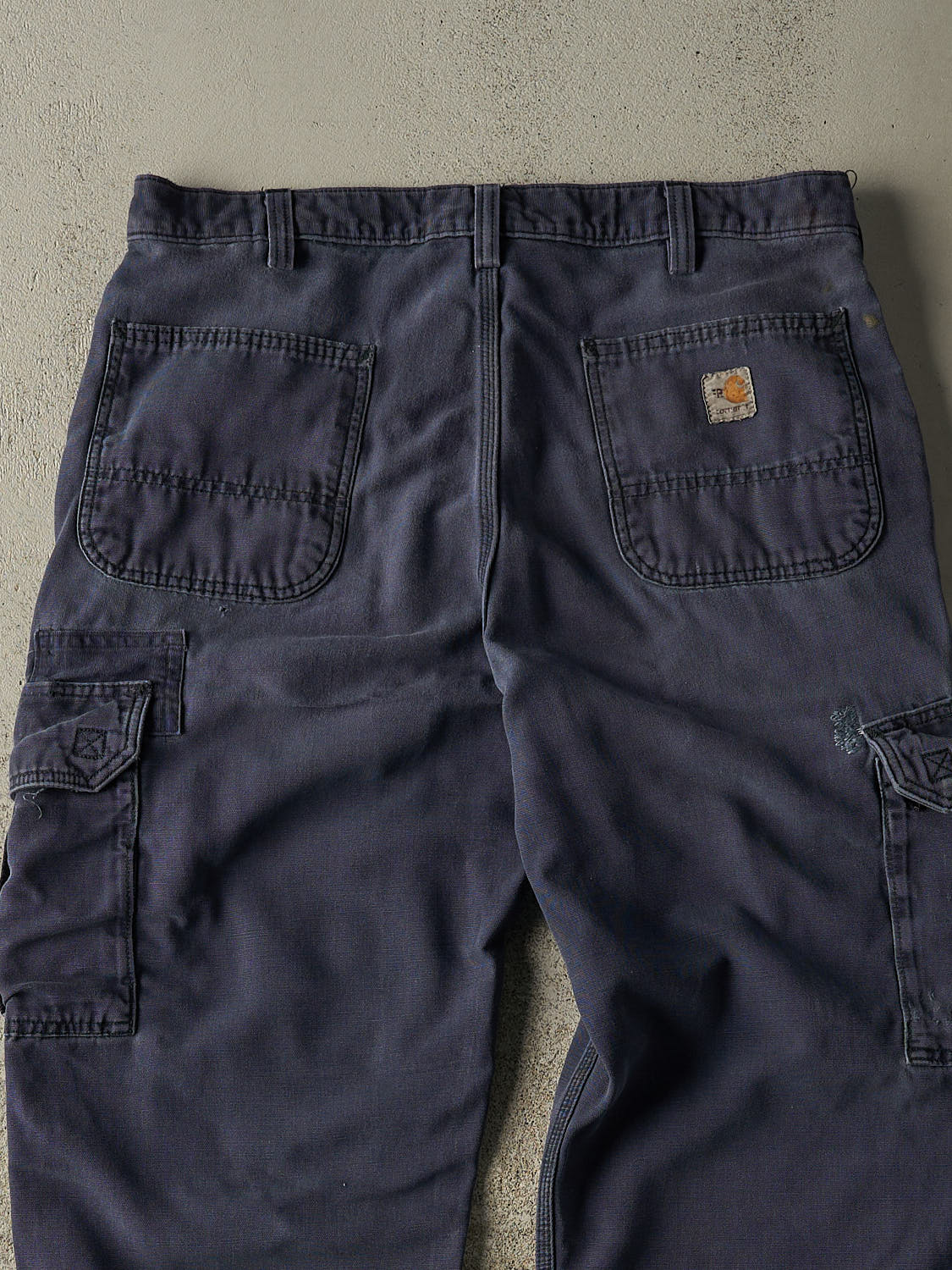 Vintage Y2K Navy Blue Carhartt Cargo Fire Resistant Pants (36x27)
