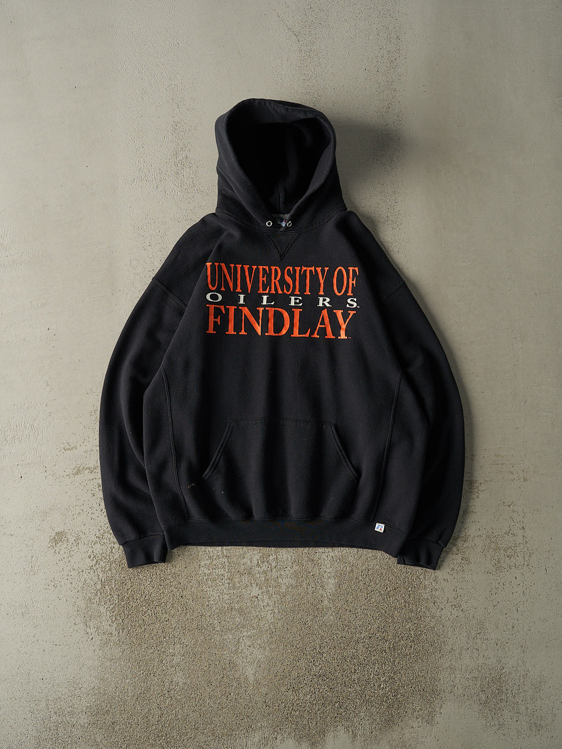 Vintage 90s Black Russell Athletic University of Findlay Hoodie (XL)