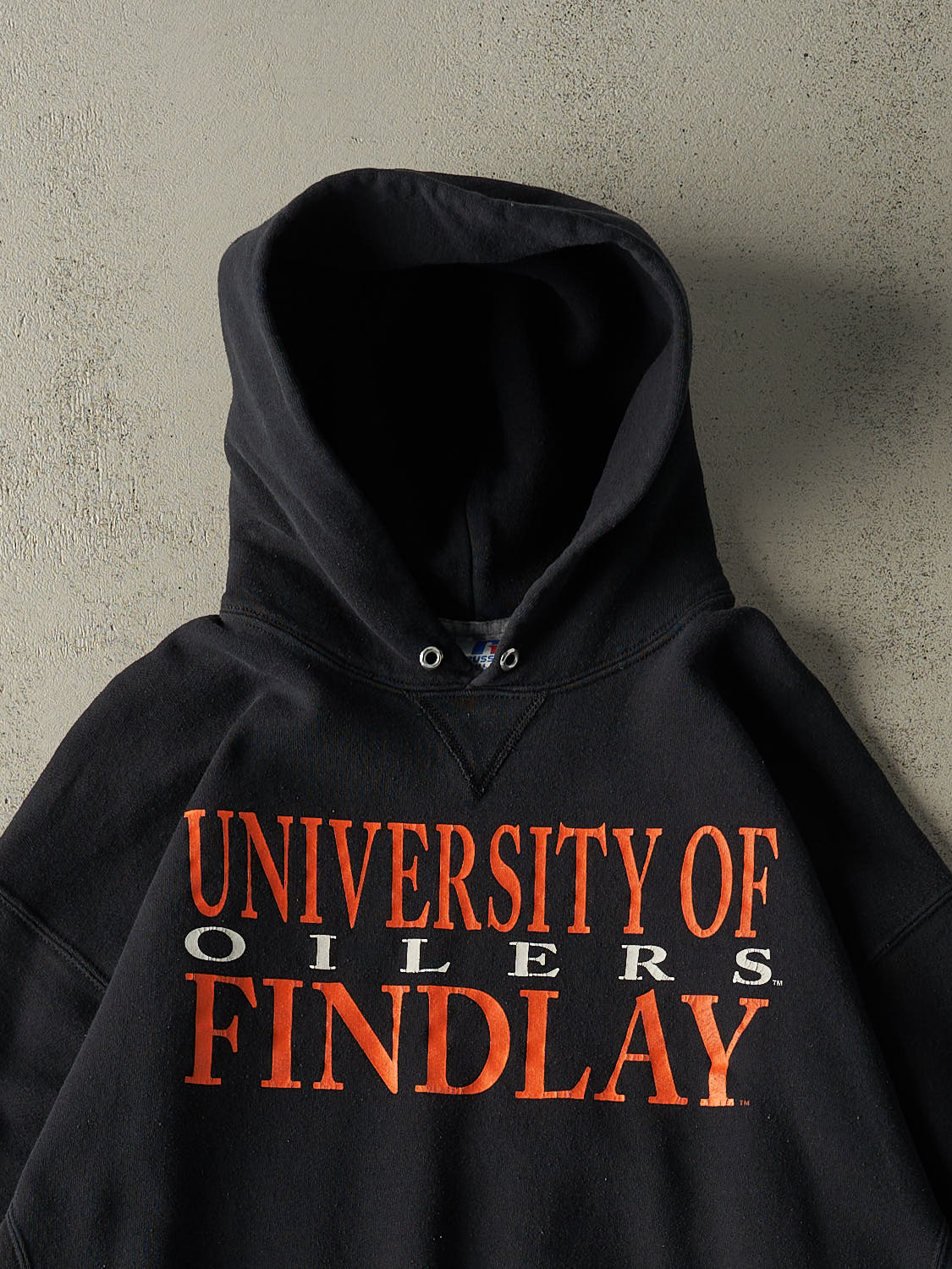 Vintage 90s Black Russell Athletic University of Findlay Hoodie (XL)
