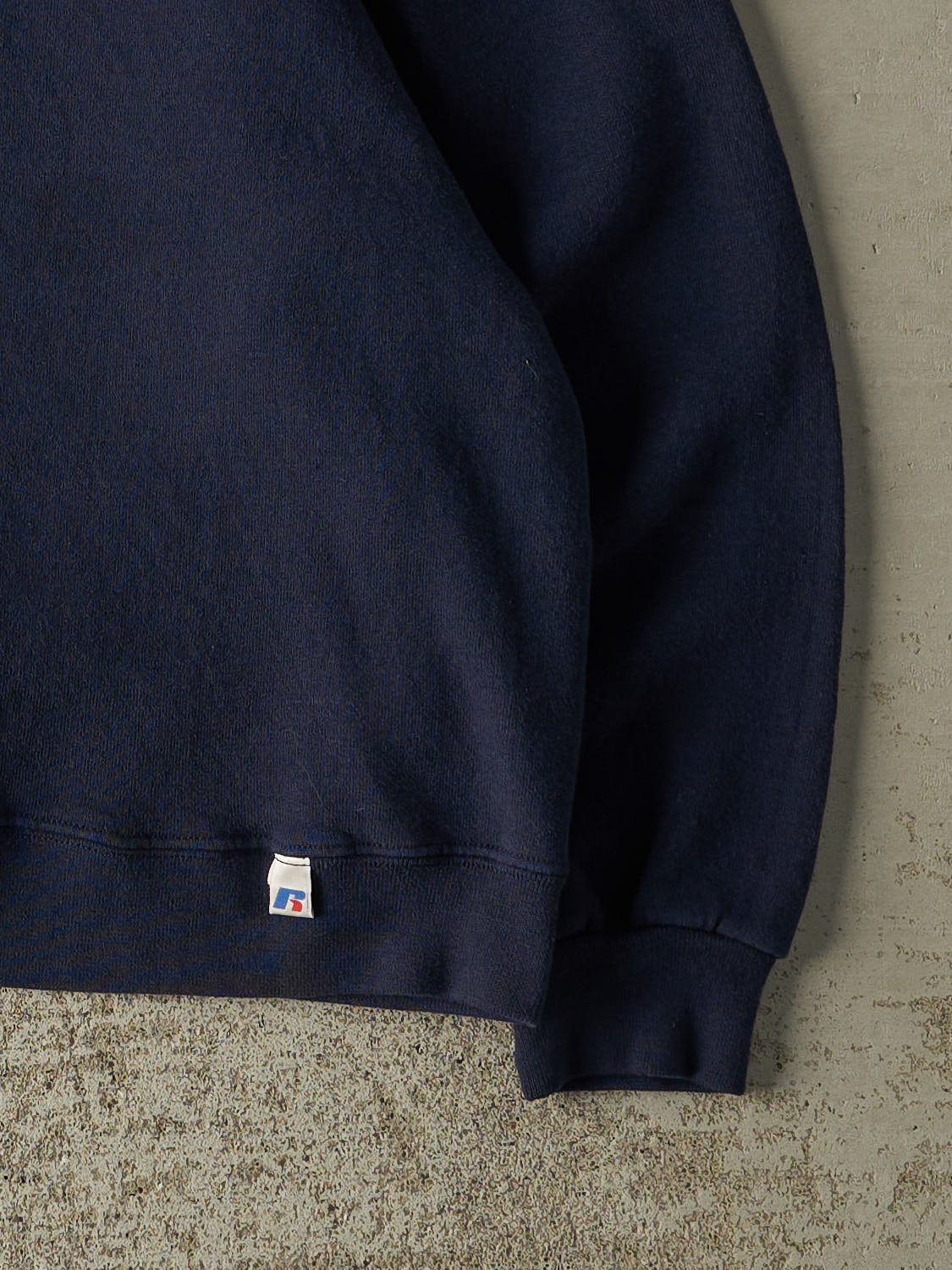 Vintage Y2K Navy Blue Russell Athletic Blank Crewneck (M)
