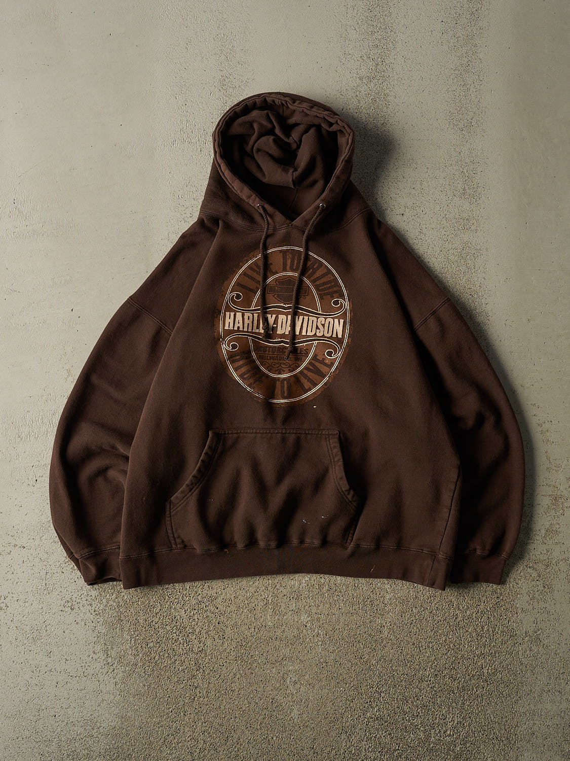 Vintage 07' Brown Harley Davidson Albuquerque NM Hoodie (L/XL)