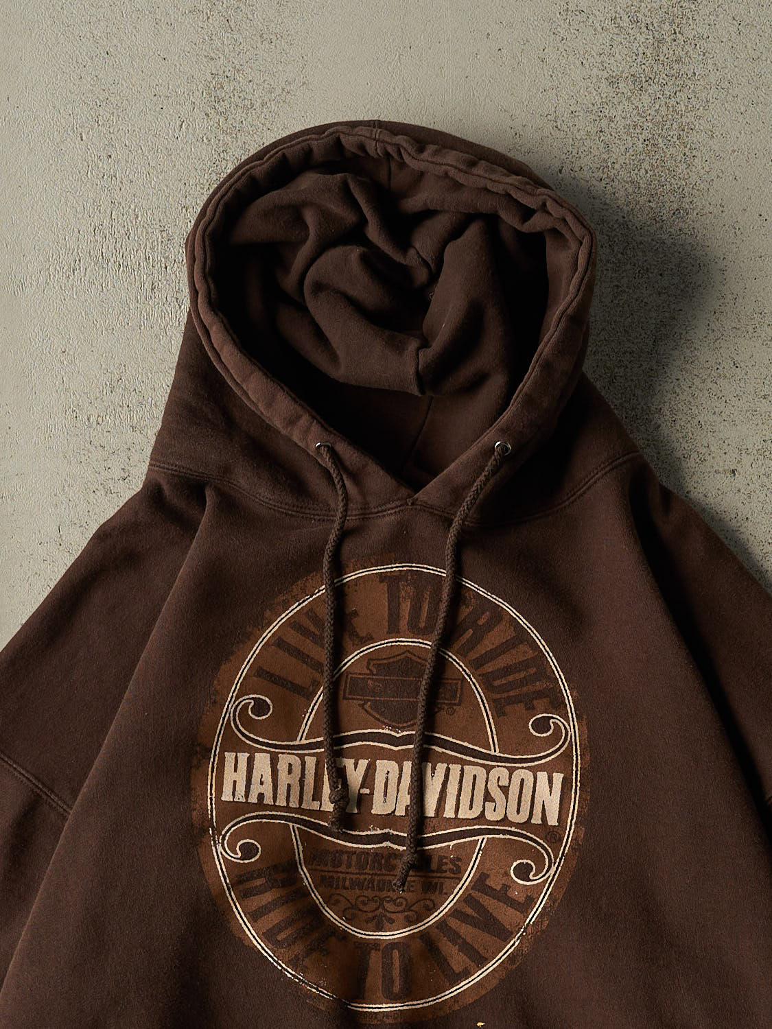 Vintage 07' Brown Harley Davidson Albuquerque NM Hoodie (L/XL)