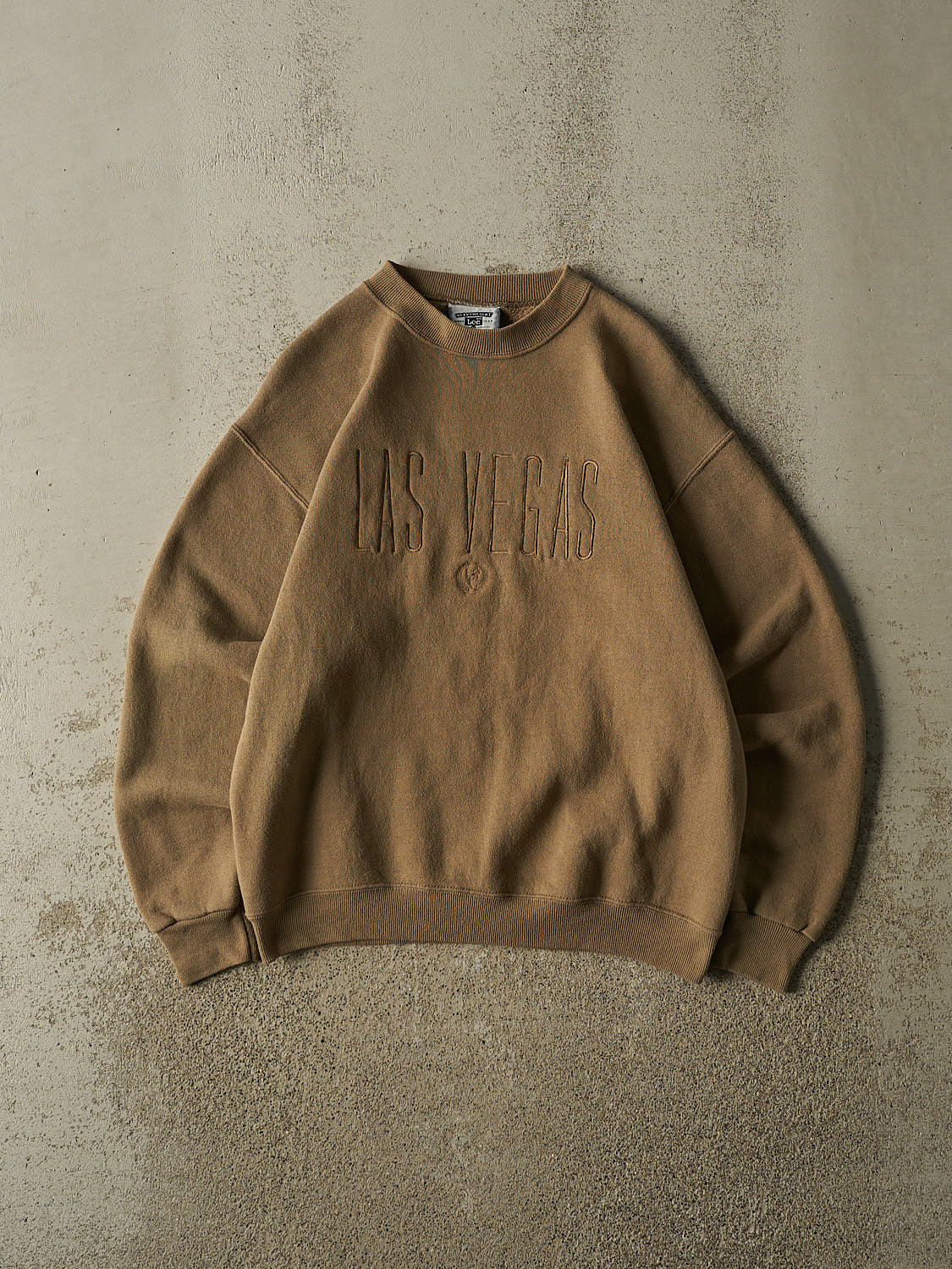 Vintage 90s Beige Las Vegas Embroidered Crewneck (S/M)