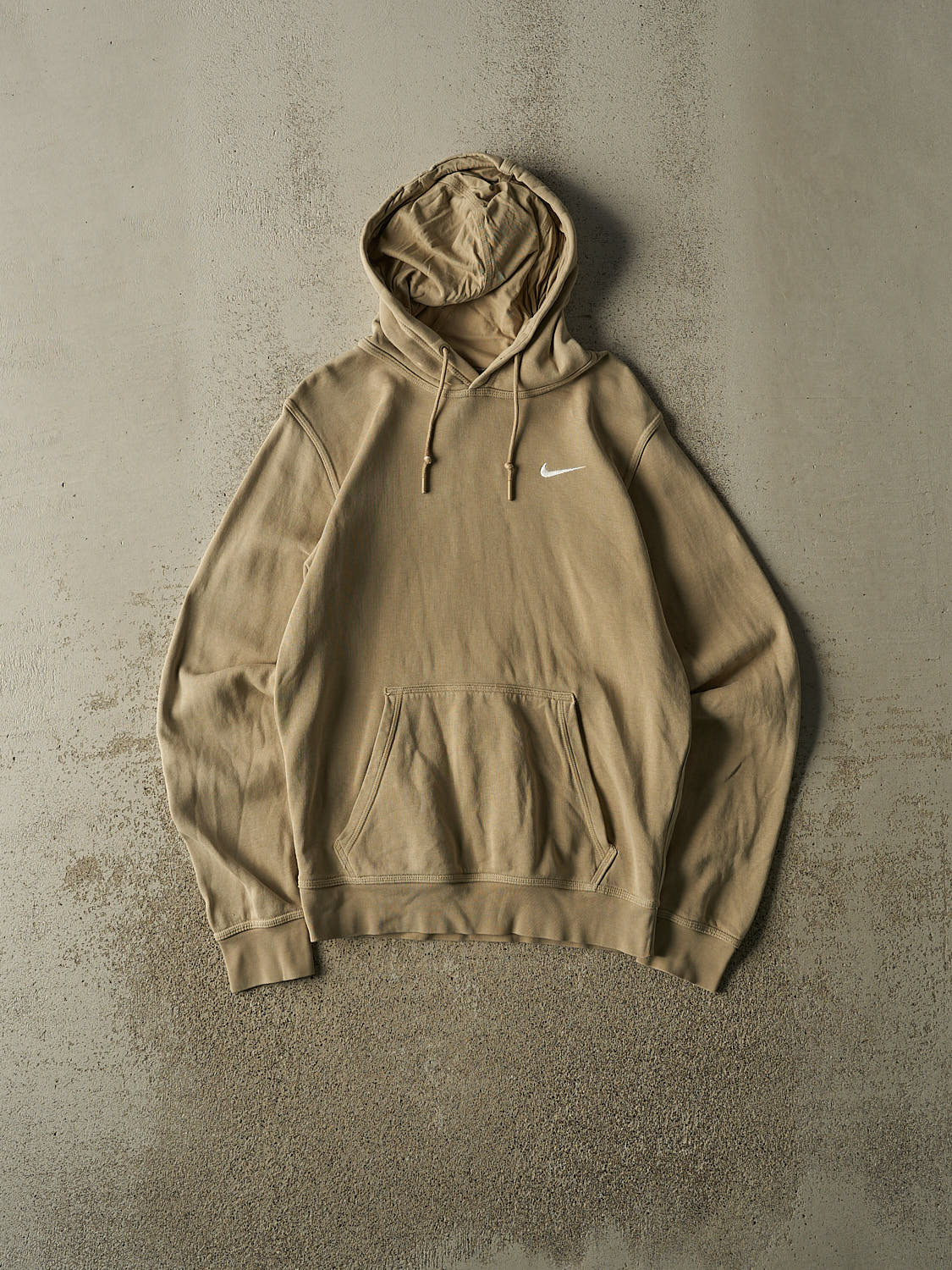 Vintage Y2K Beige Nike Embroidered Hoodie (S)