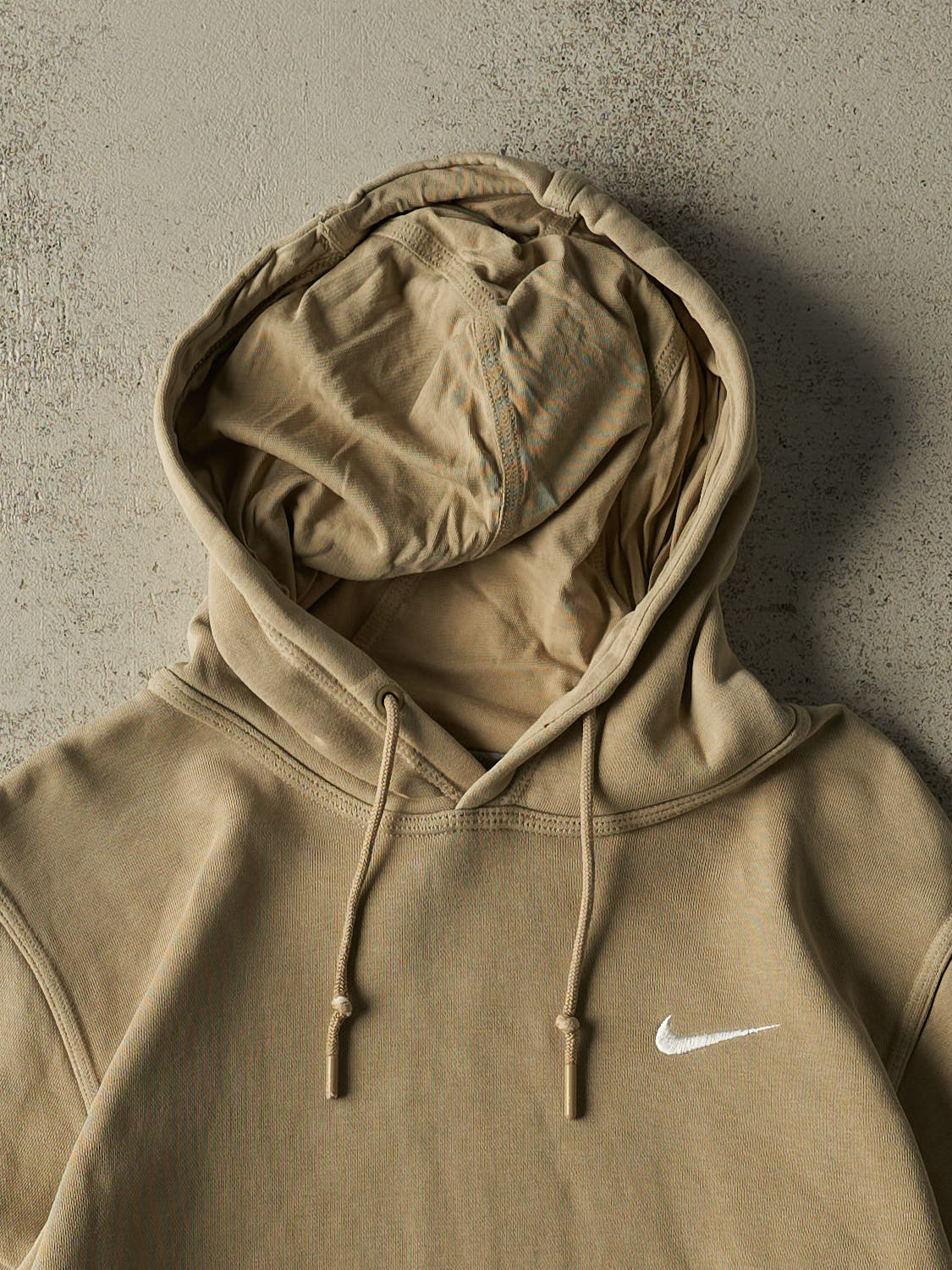 Vintage Y2K Beige Nike Embroidered Hoodie (S)