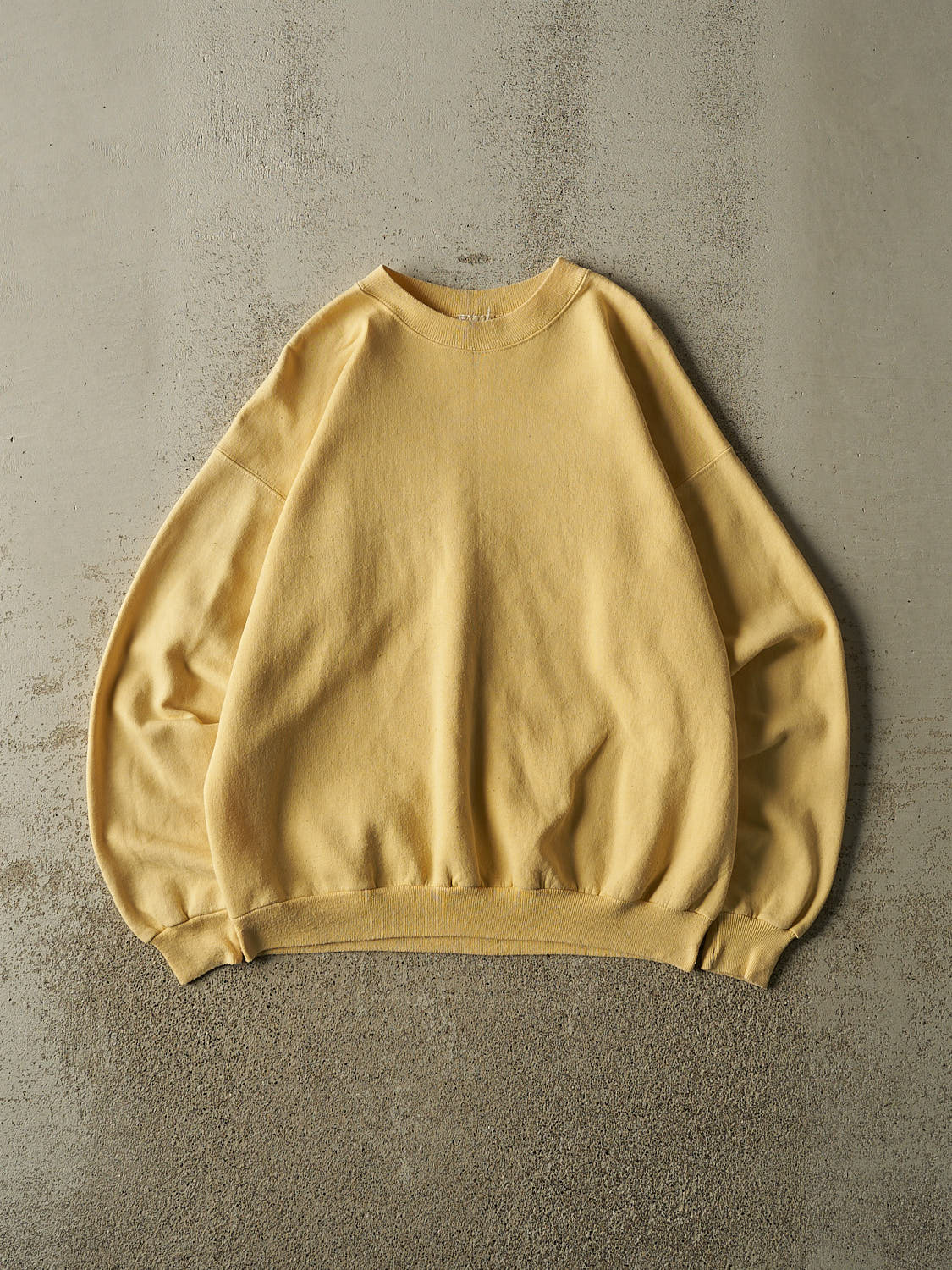Vintage 90s Yellow Blank Crewneck (L)