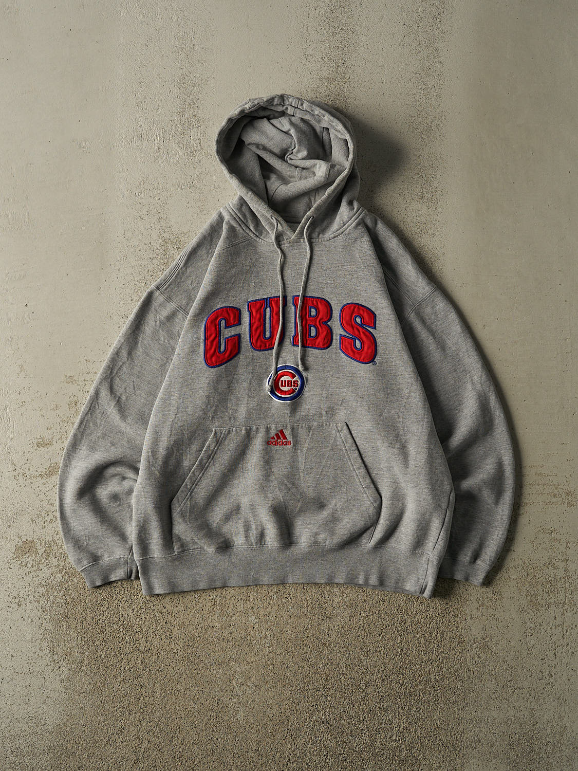 Vintage Y2K Grey Chicago Cubs Embroidered Hoodie (L)