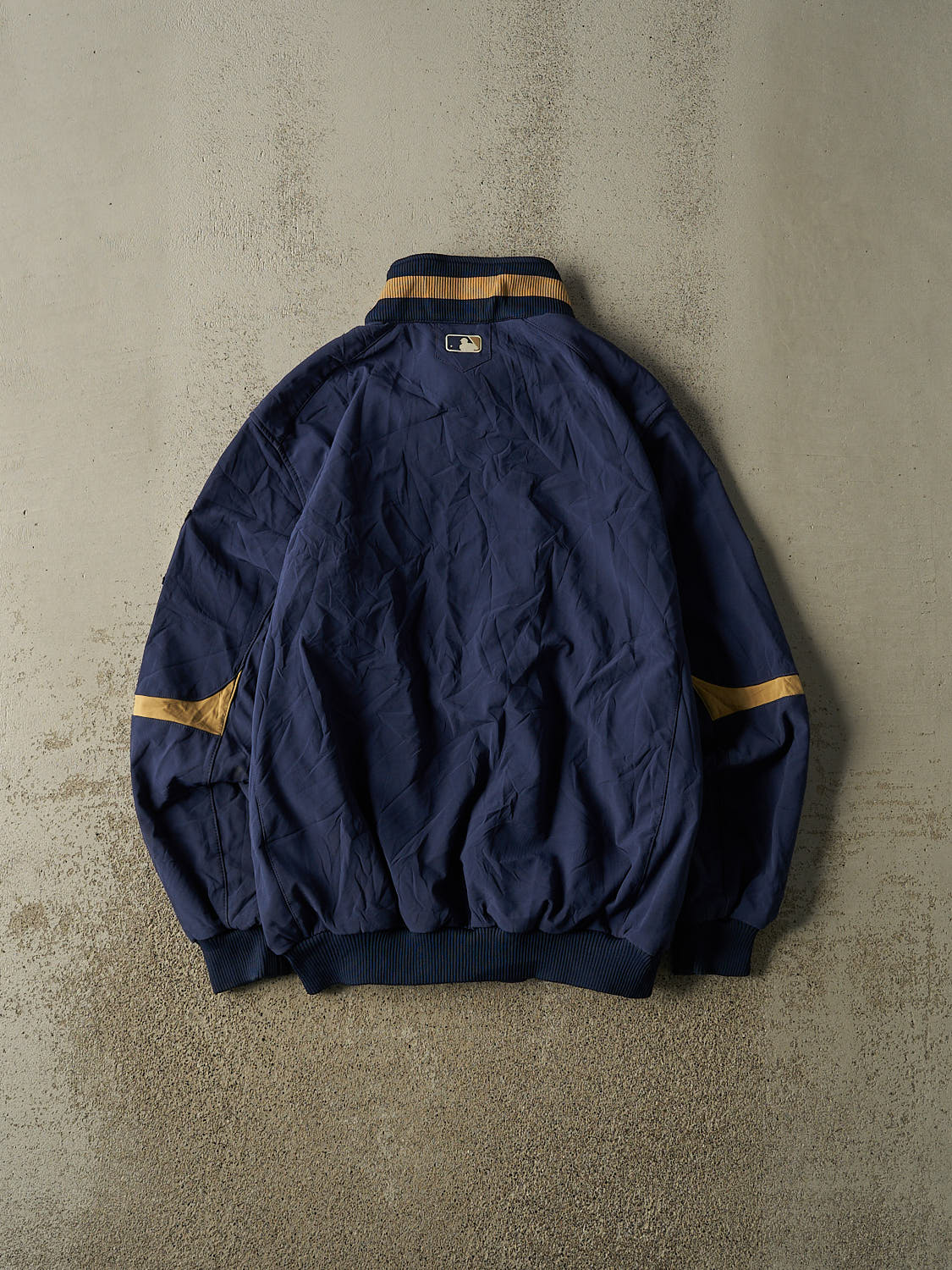 Vintage Y2K Navy Blue Milwaukee Brewers Zip Up Track Jacket (L/XL)