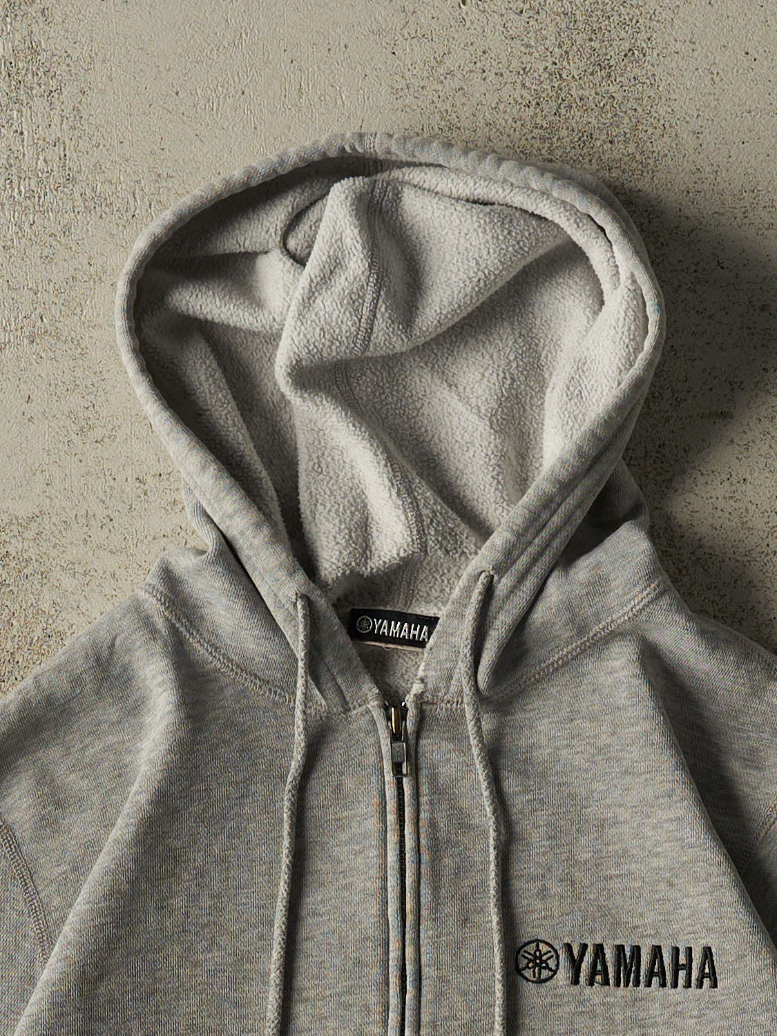 Vintage 90s Grey Yamaha Racing Zip Up Hoodie (XS)