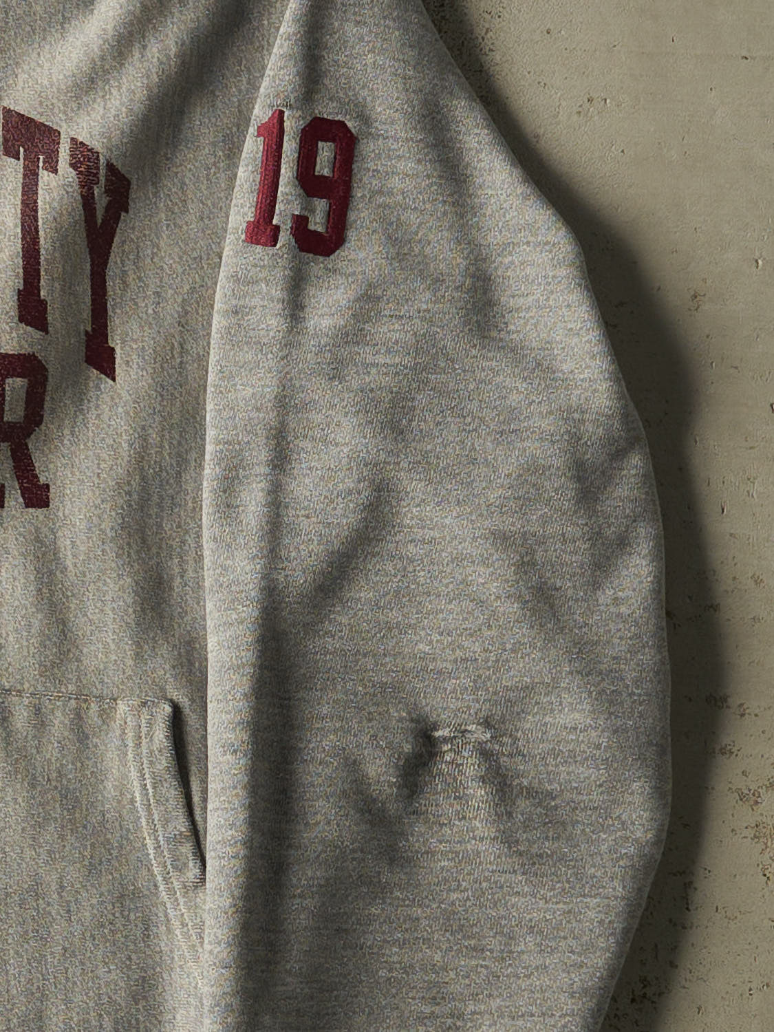 Vintage 90s Grey Champion Reverse Weave Garden City Soccer Hoodie (M)