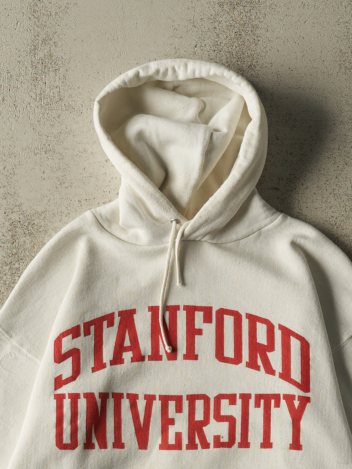 Vintage 80s White Stanford University Hoodie (L)