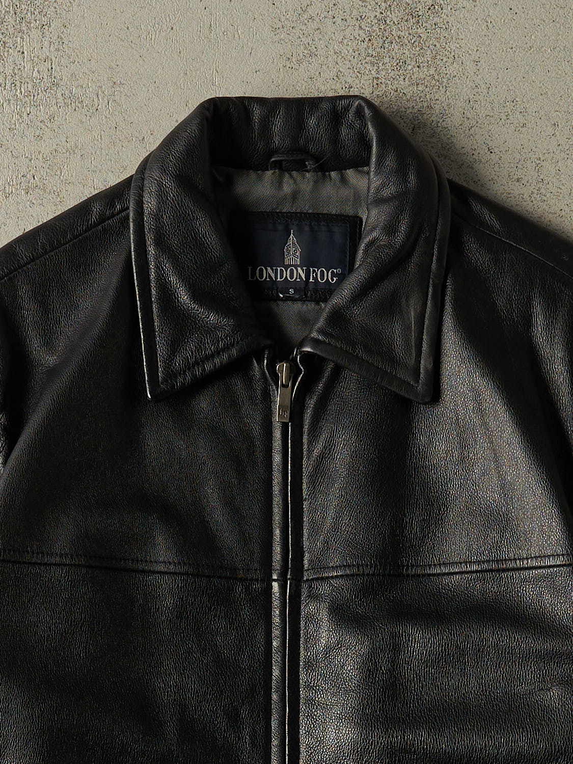 Vintage 90s Black London Fog Leather Jacket (S/M)